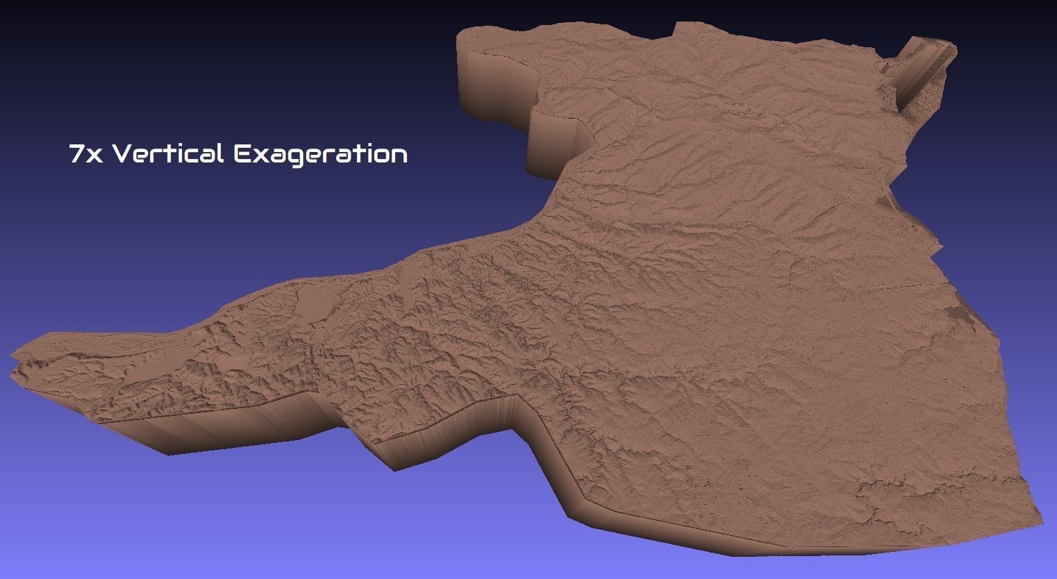 Romania 3D Map of Constanta County 1 to 1000000 3D print model_1