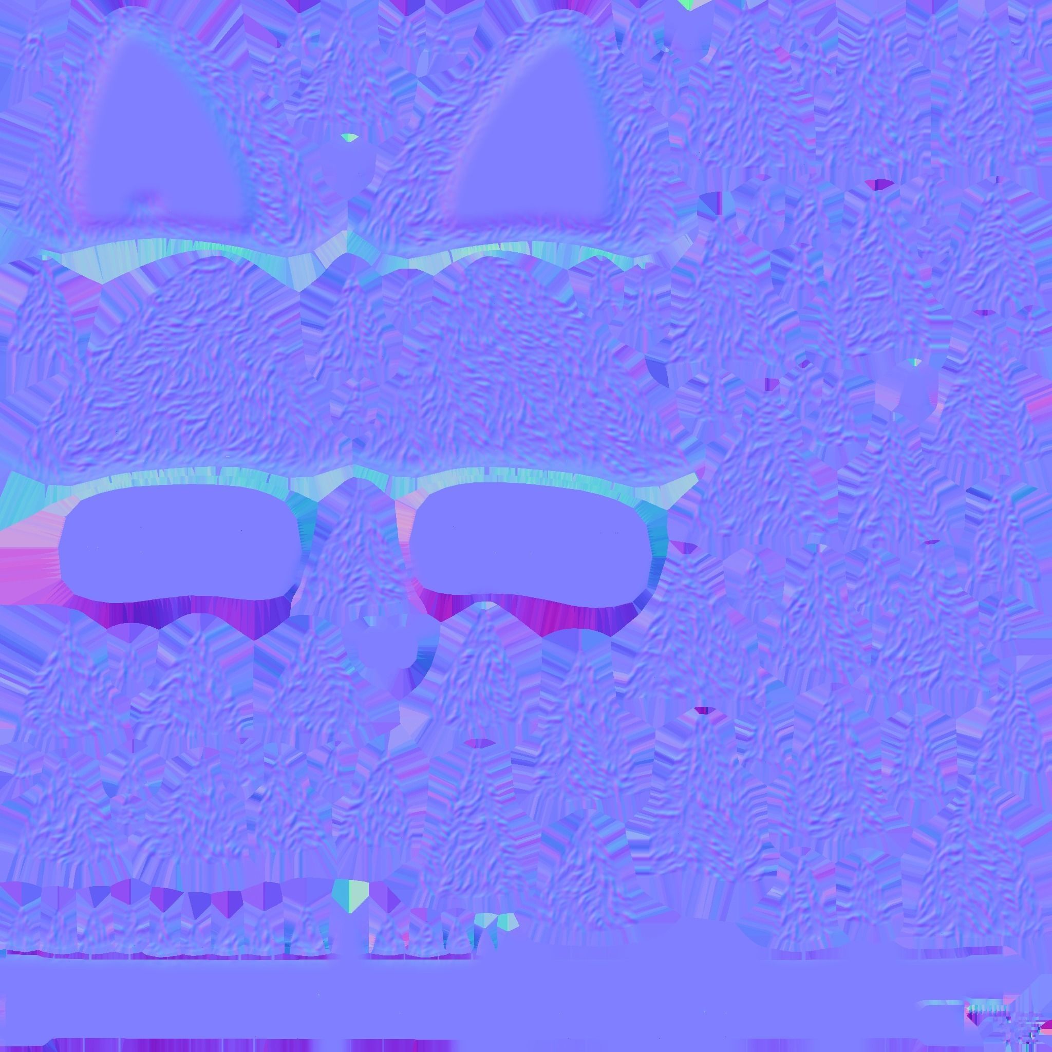 Furry Ears Tiara A10 Red - Headband Character Design Low-poly 3D model_22