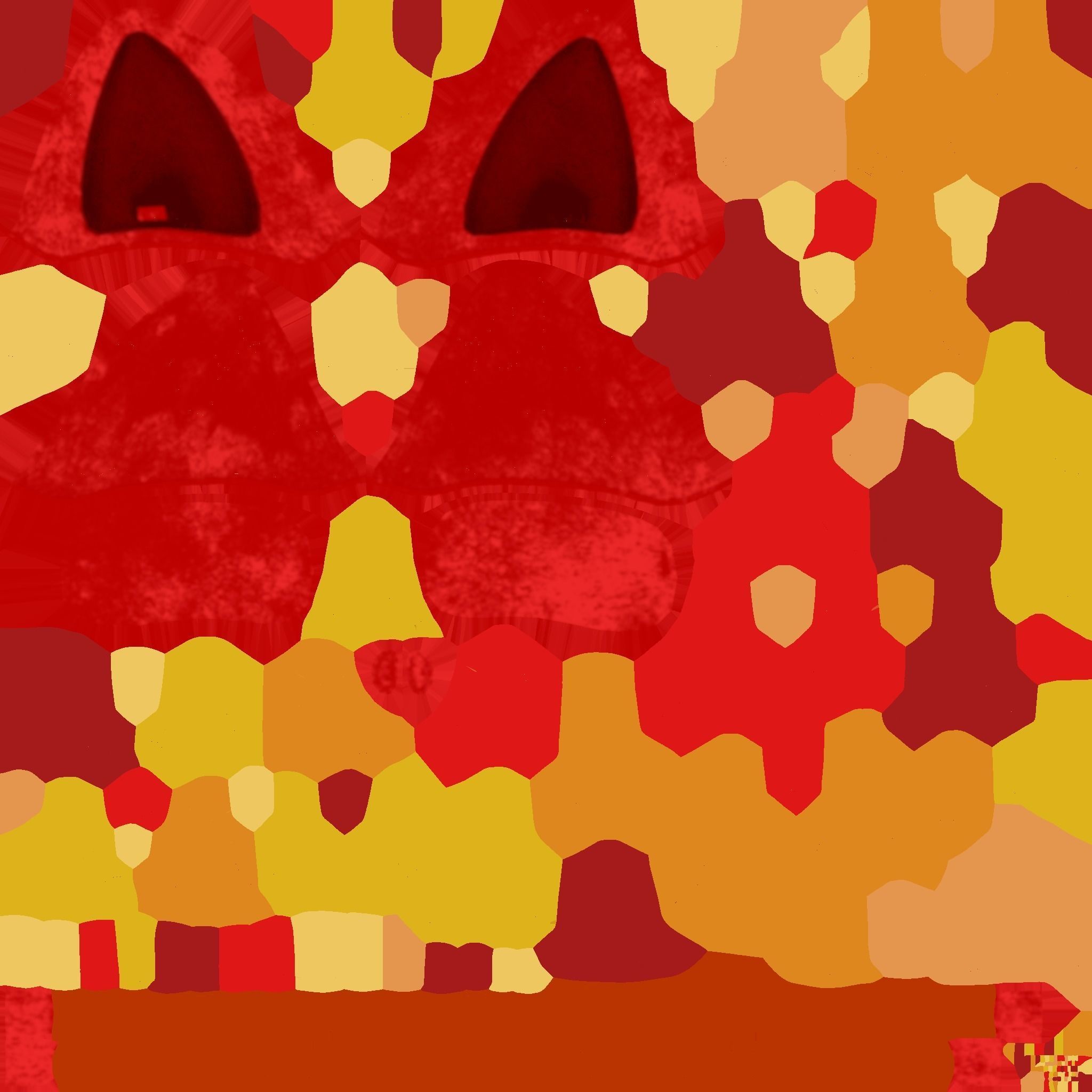 Furry Ears Tiara A10 Red - Headband Character Design Low-poly 3D model_19