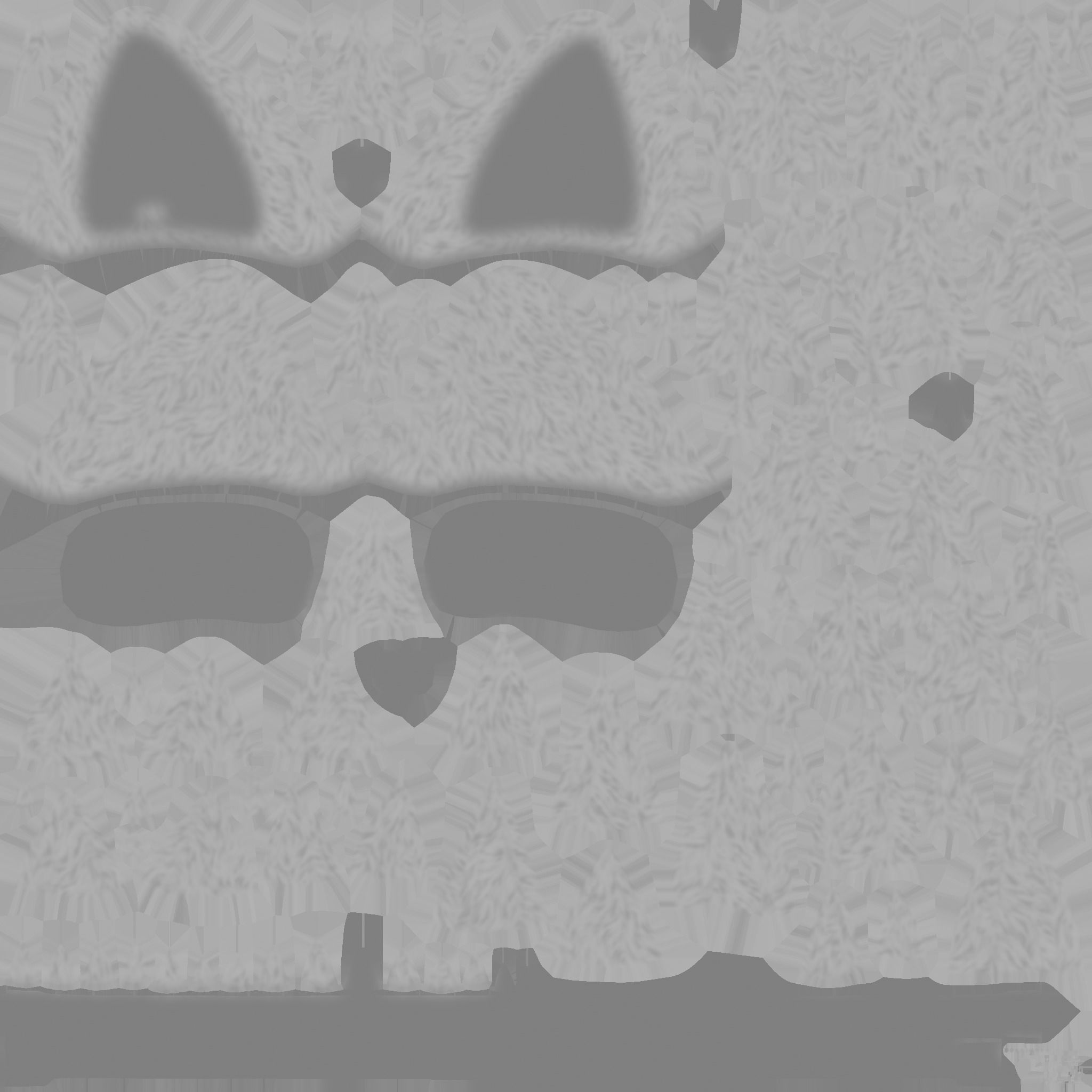 Furry Ears Tiara A06 White - Headband Character Design Low-poly 3D model_20