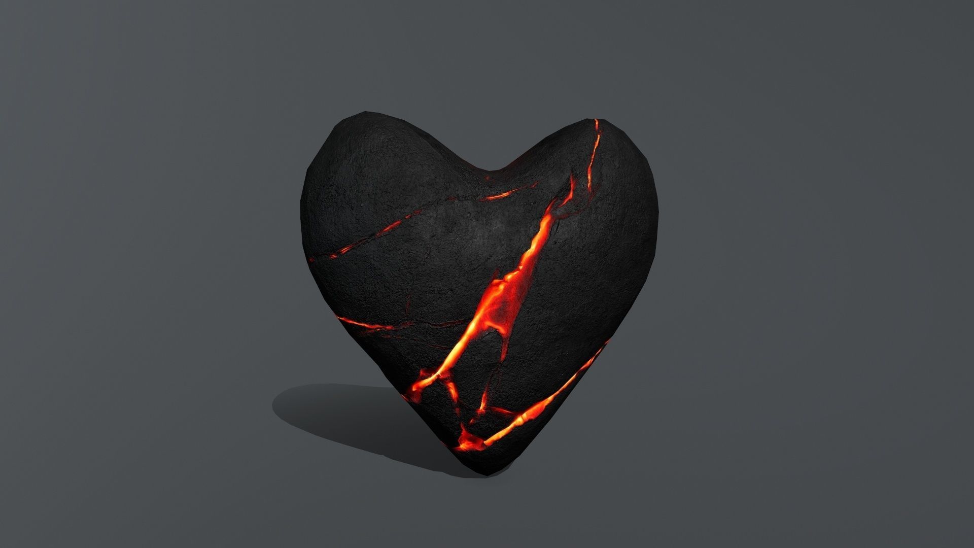 Broken Heart 1 Low-poly 3D model_1