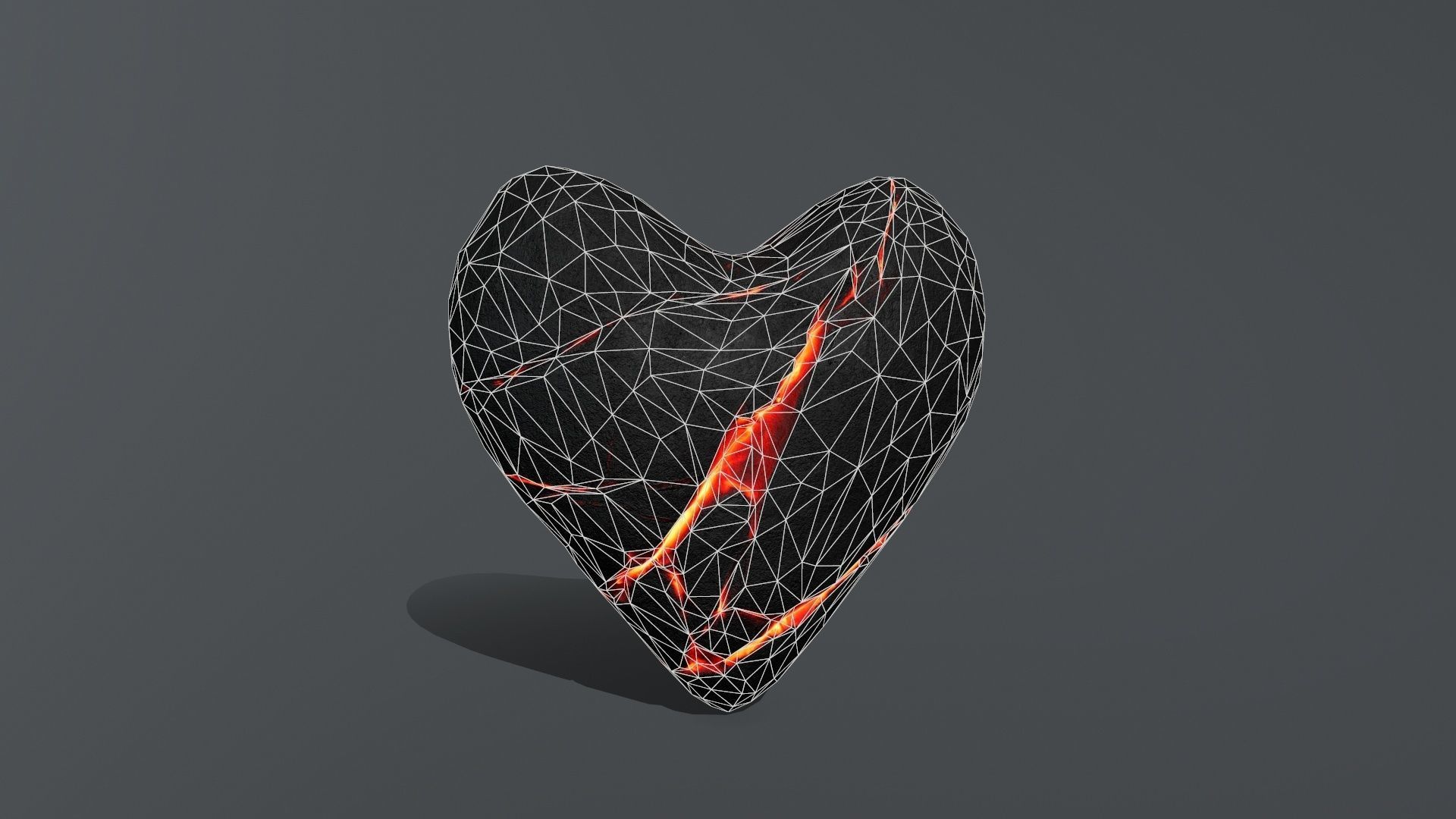 Broken Heart 1 Low-poly 3D model_12