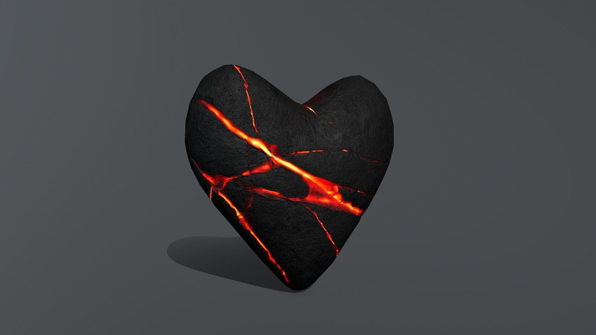 Broken Heart 1 Low-poly 3D model_7