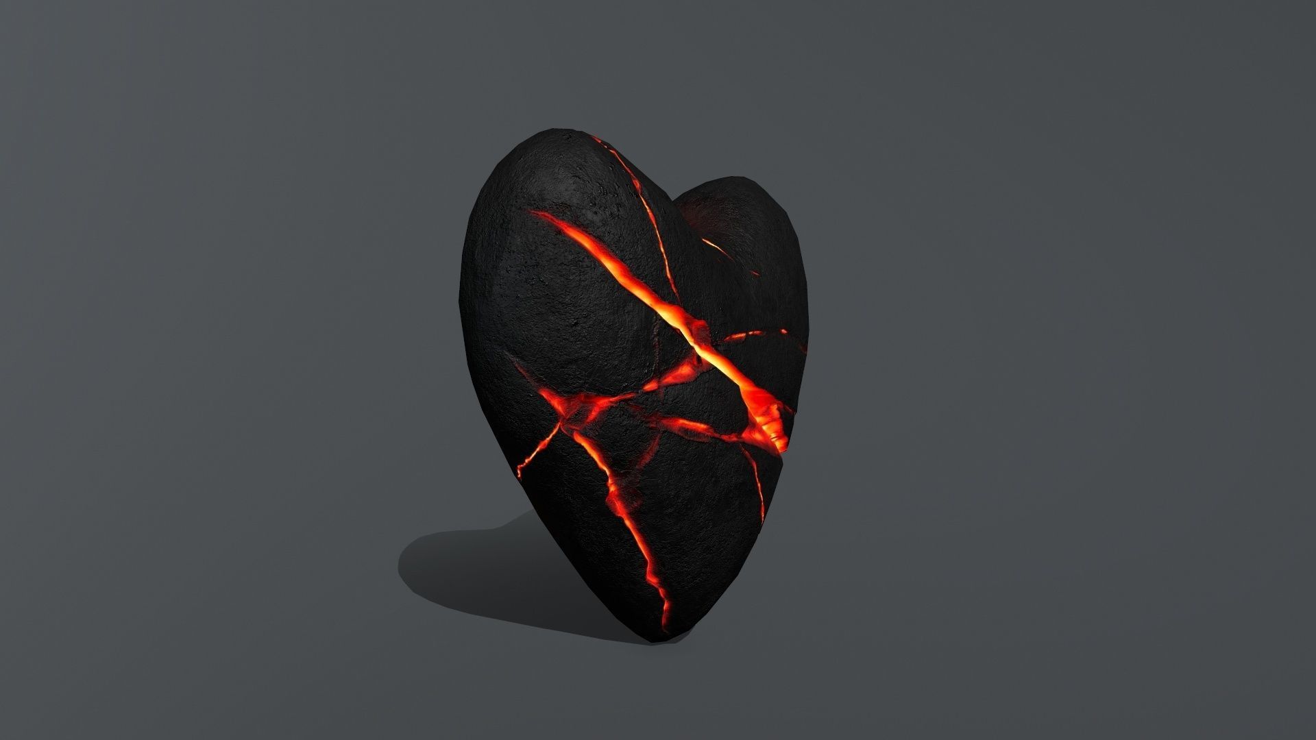 Broken Heart 1 Low-poly 3D model_8