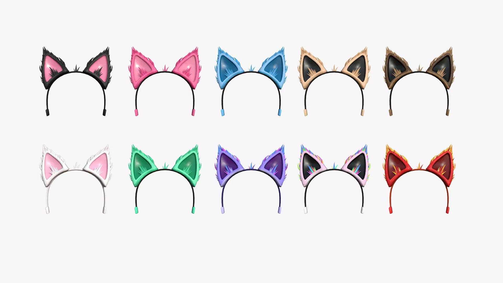 10 Furry Ears Tiara A Collection - Headband Character Design _0