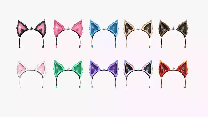 10 Furry Ears Tiara A Collection - Headband Character Design 