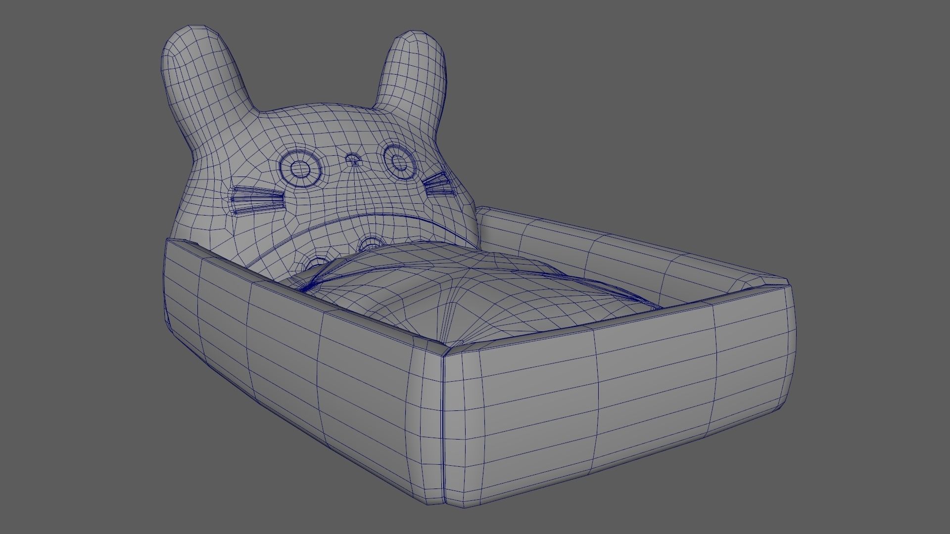 Ghibli Style Kid Bed Child Bed Baby Bed Leaf Green 3D model_9