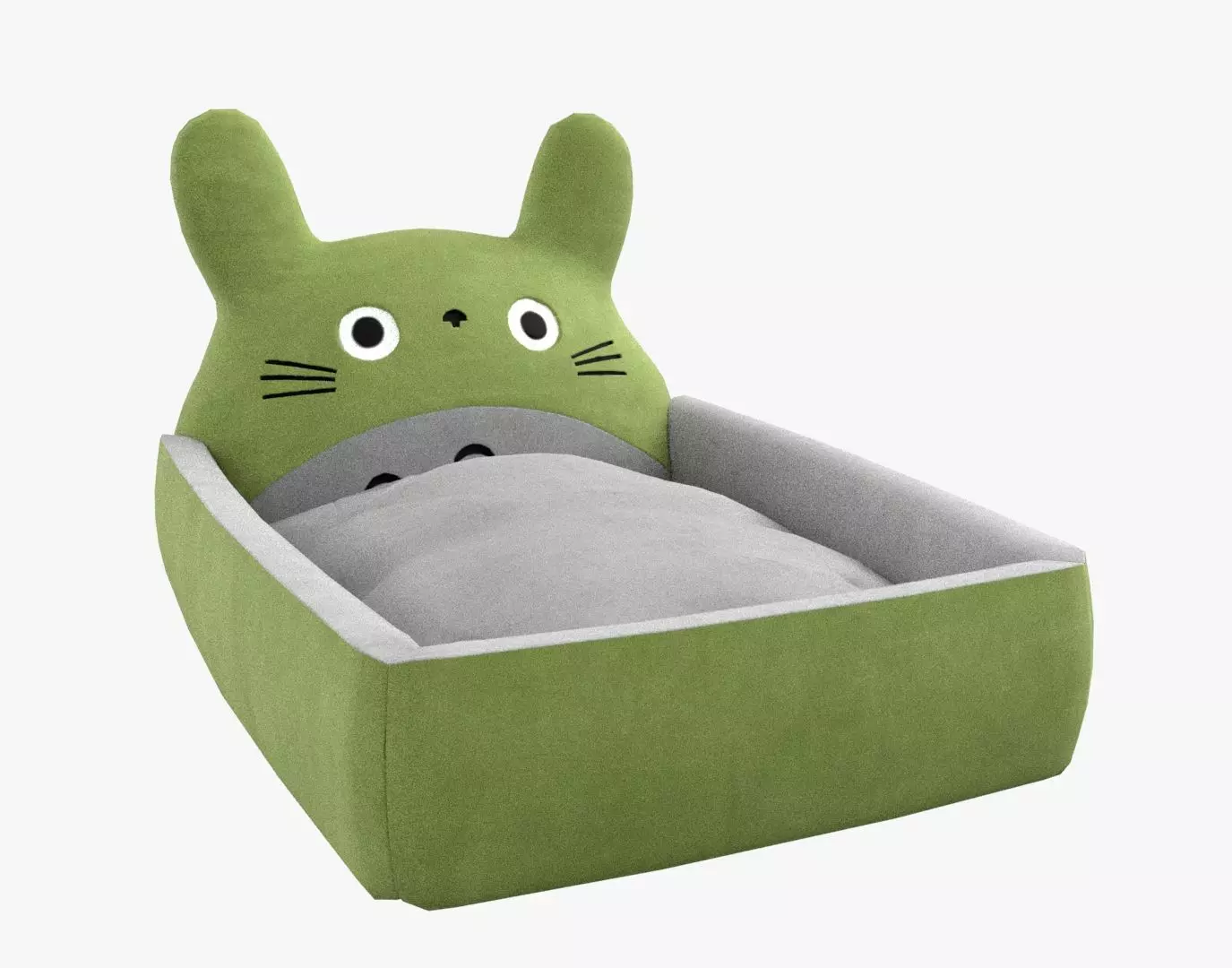 Ghibli Style Kid Bed Child Bed Baby Bed Leaf Green 3D model_0