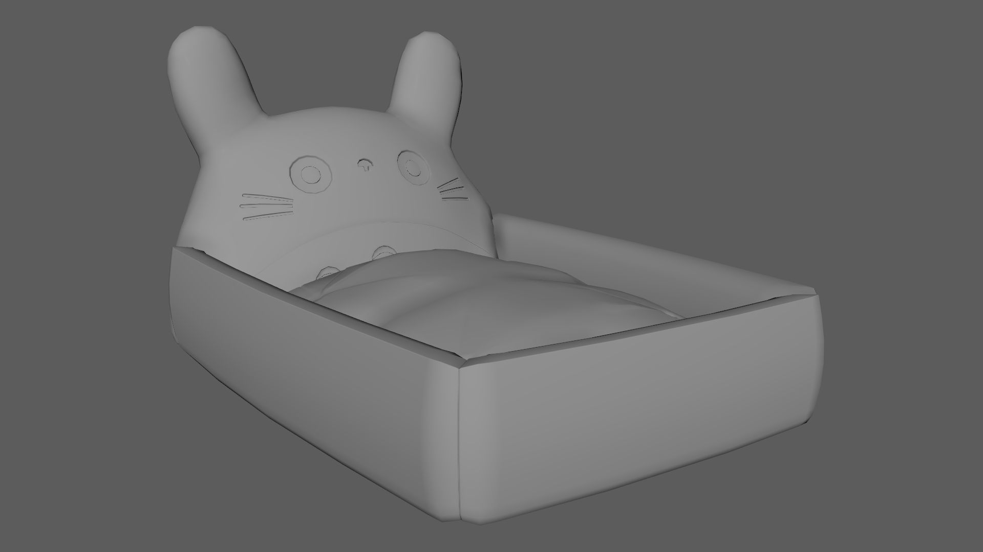 Ghibli Style Kid Bed Child Bed Baby Bed Leaf Green 3D model_5