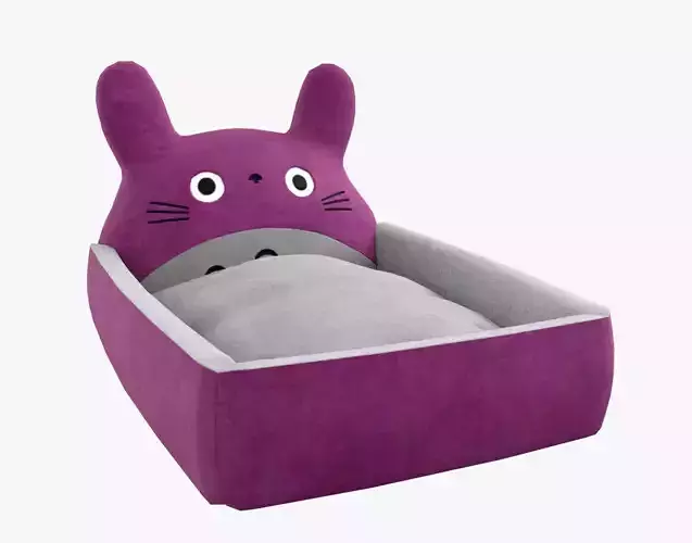 Ghibli Style Kid Bed Child Bed Baby Bed Pink 3D model