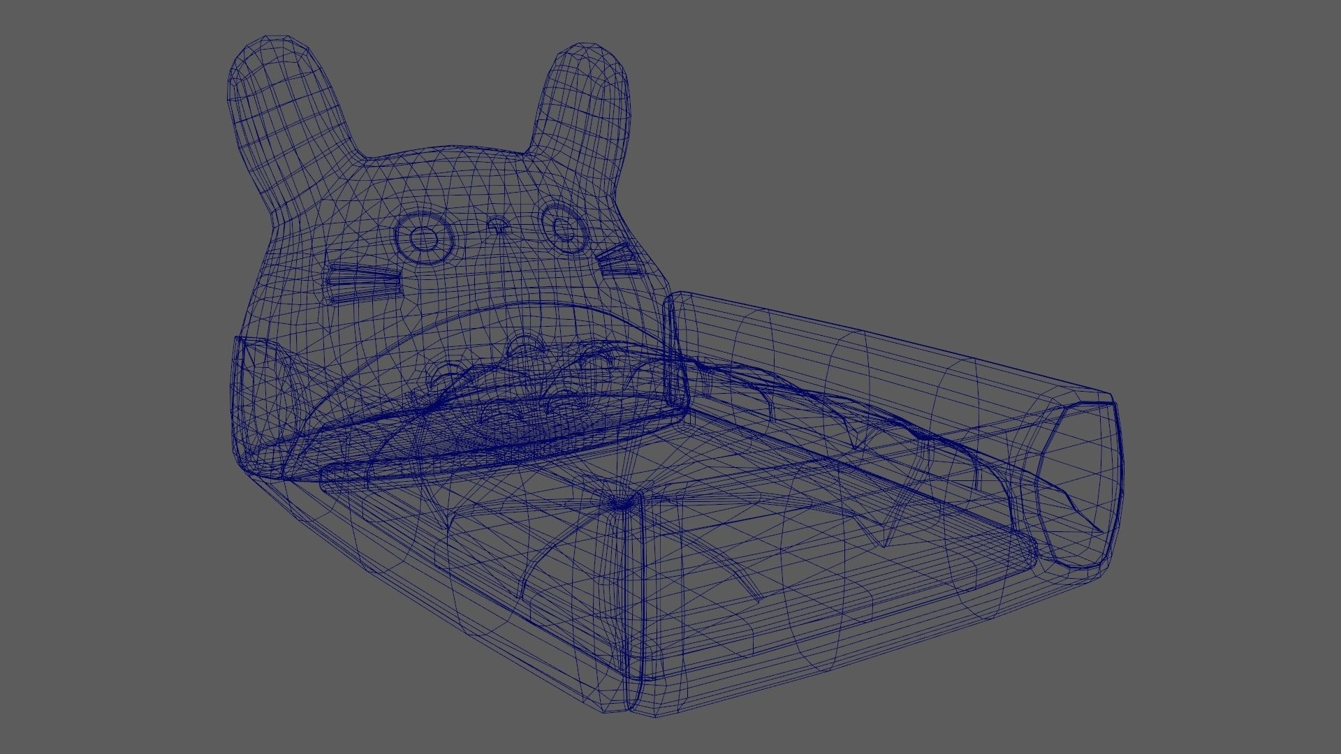 Ghibli Style Kid Bed Child Bed Baby Bed Purple 3D model_13