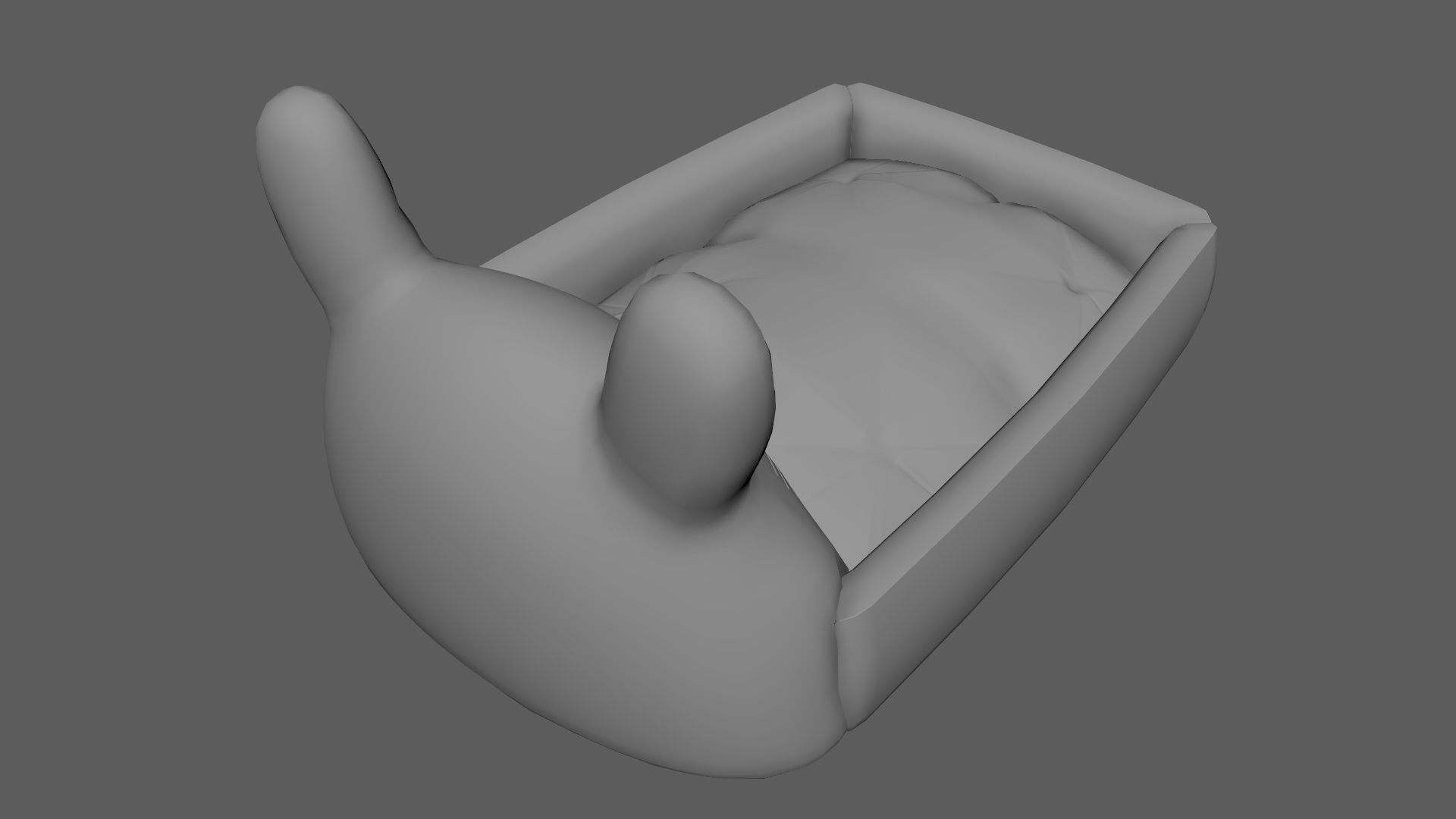 Ghibli Style Kid Bed Child Bed Baby Bed Purple 3D model_8