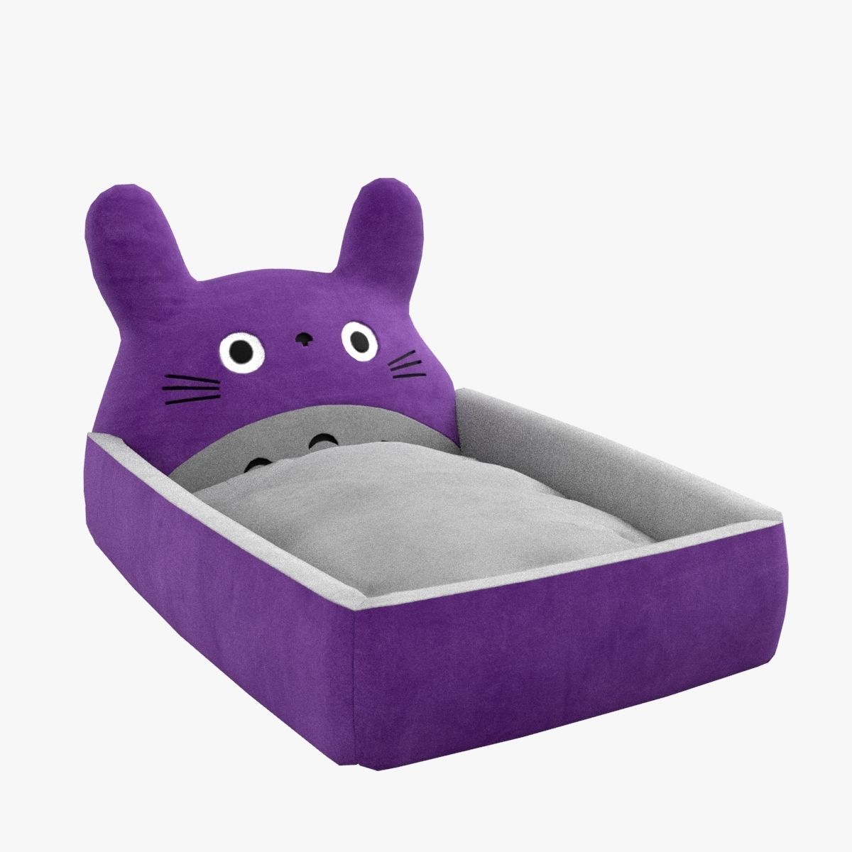 Ghibli Style Kid Bed Child Bed Baby Bed Purple 3D model_21