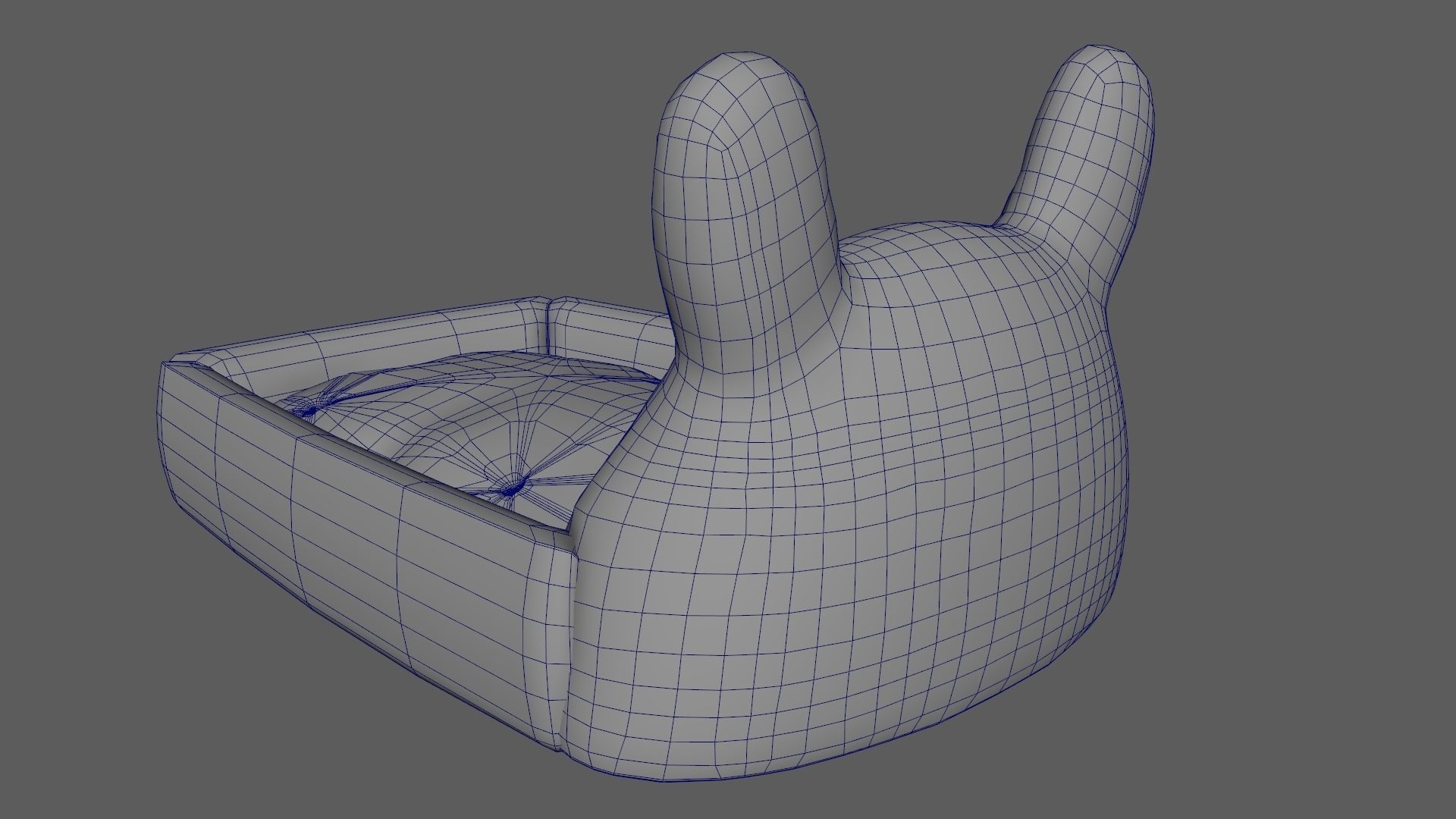 Ghibli Style Kid Bed Child Bed Baby Bed Purple 3D model_11