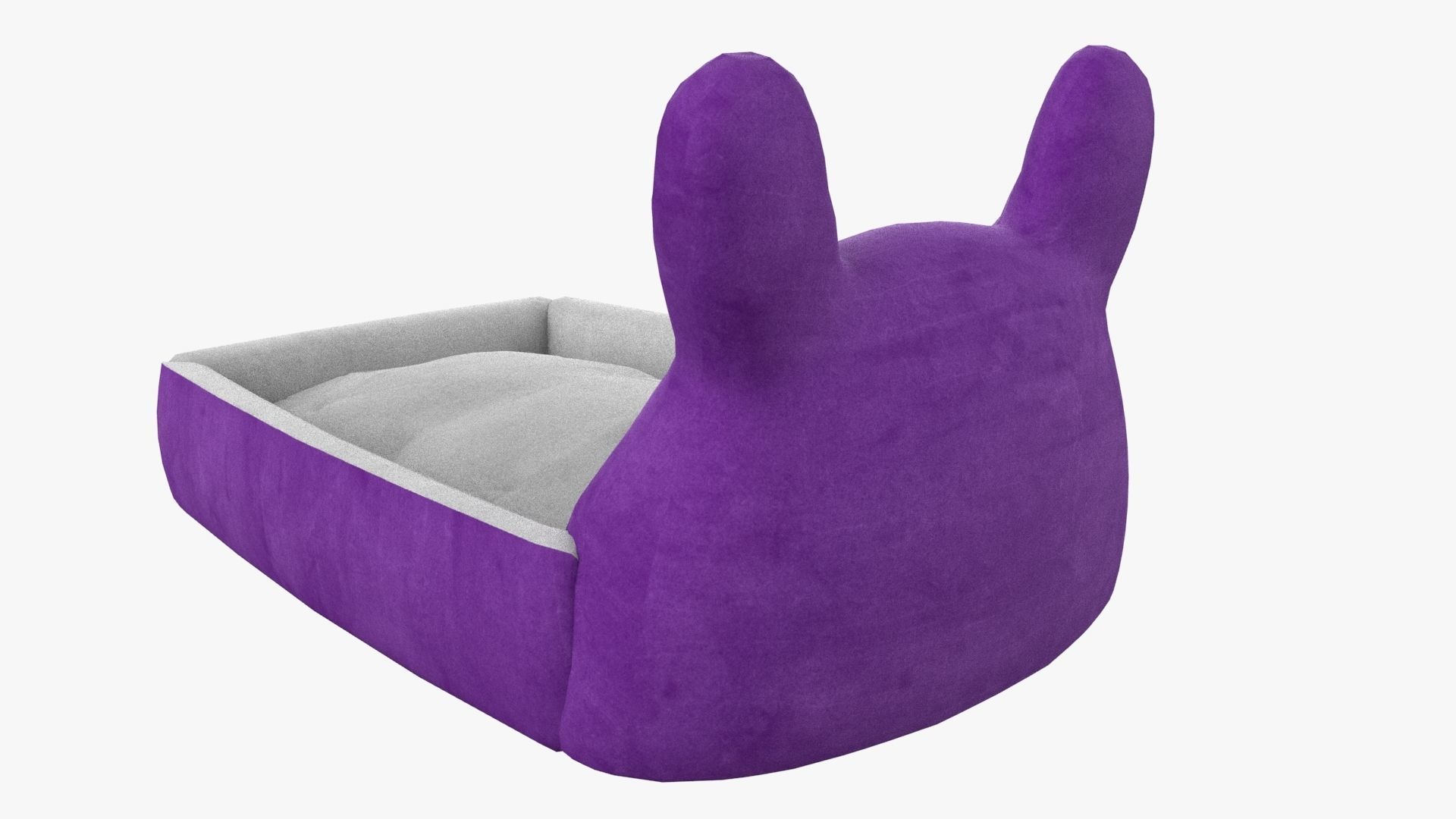 Ghibli Style Kid Bed Child Bed Baby Bed Purple 3D model_3