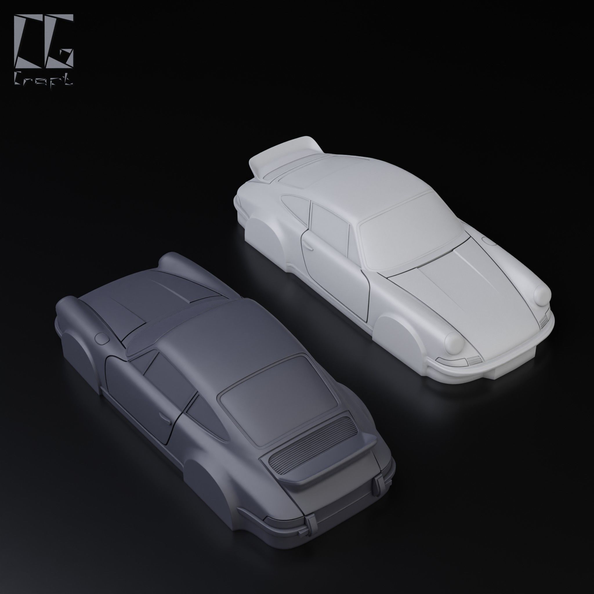 Porsche 911 Carrera Simplified decorative model 3D print model_3