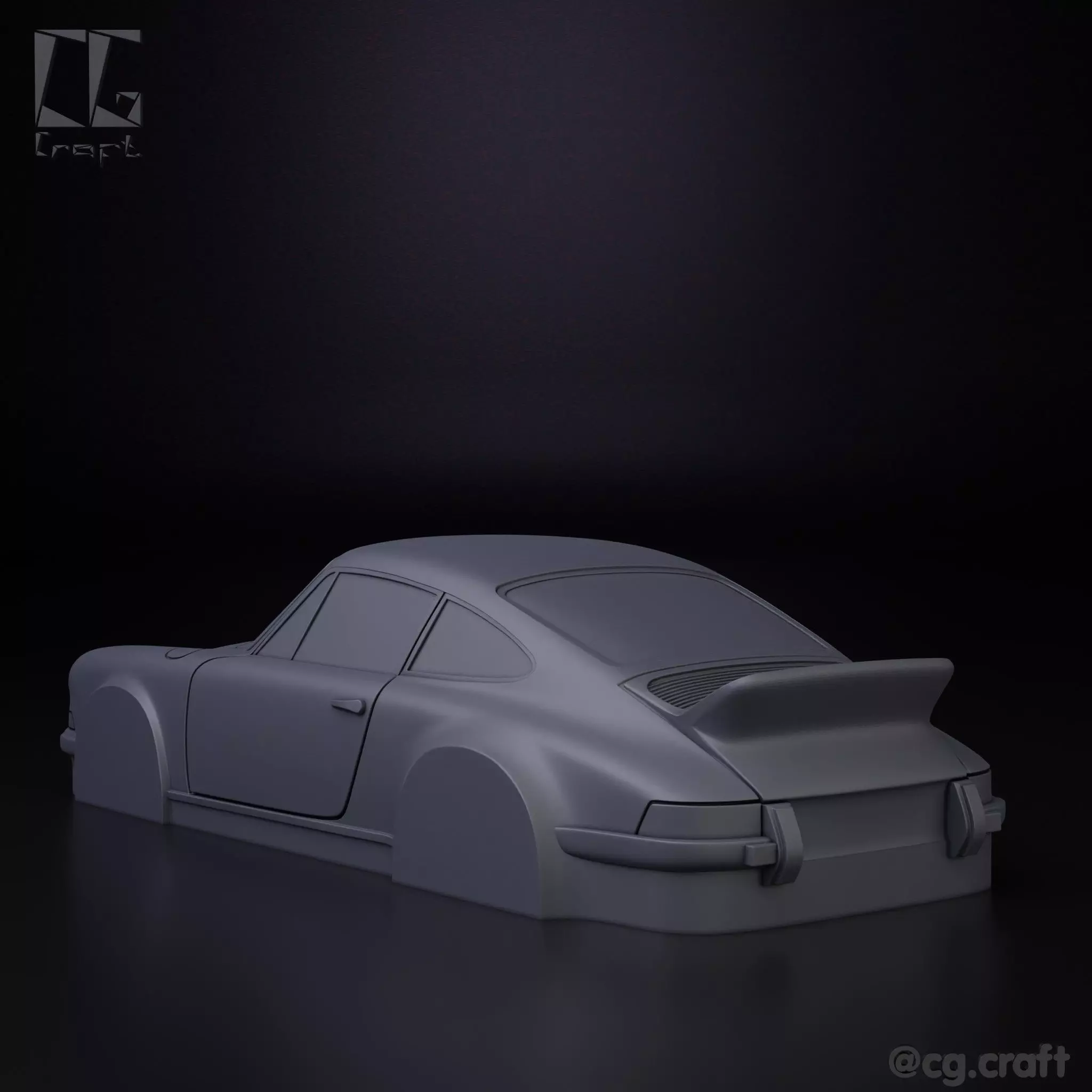 Porsche 911 Carrera Simplified decorative model 3D print model_0