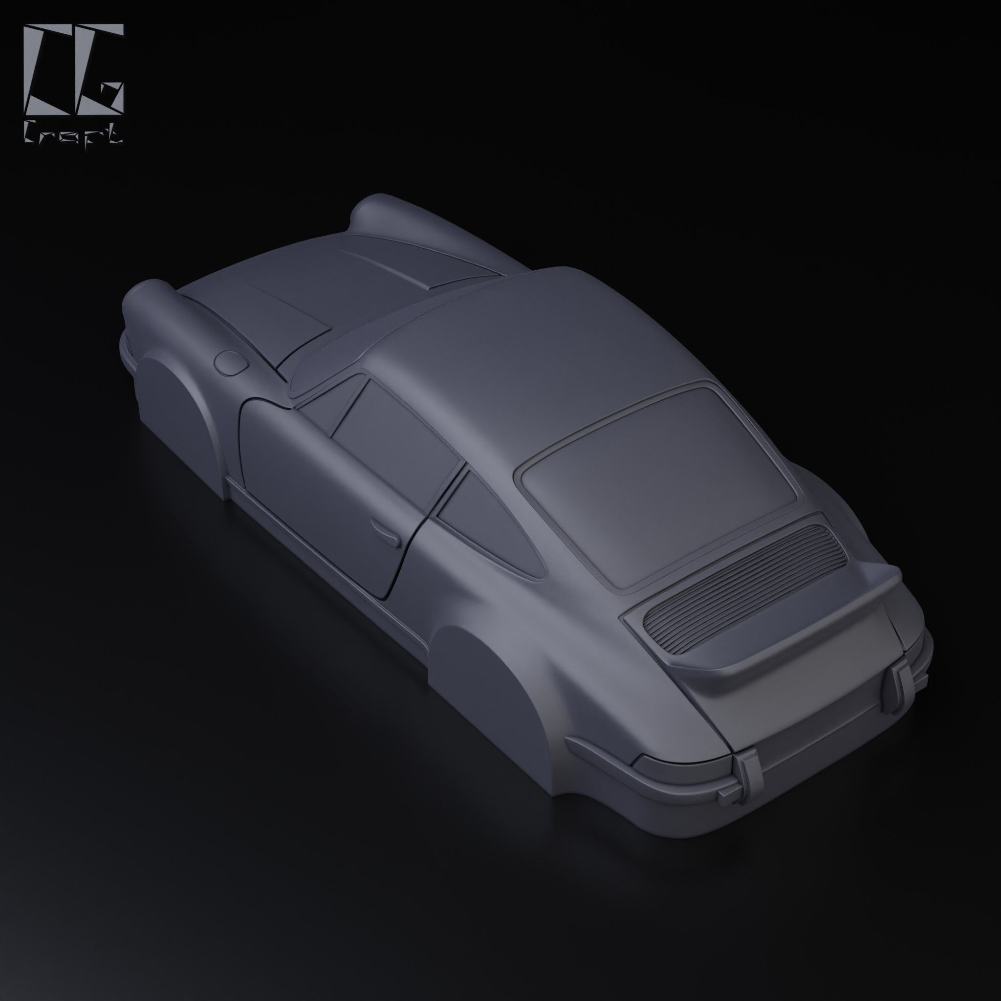 Porsche 911 Carrera Simplified decorative model 3D print model_2