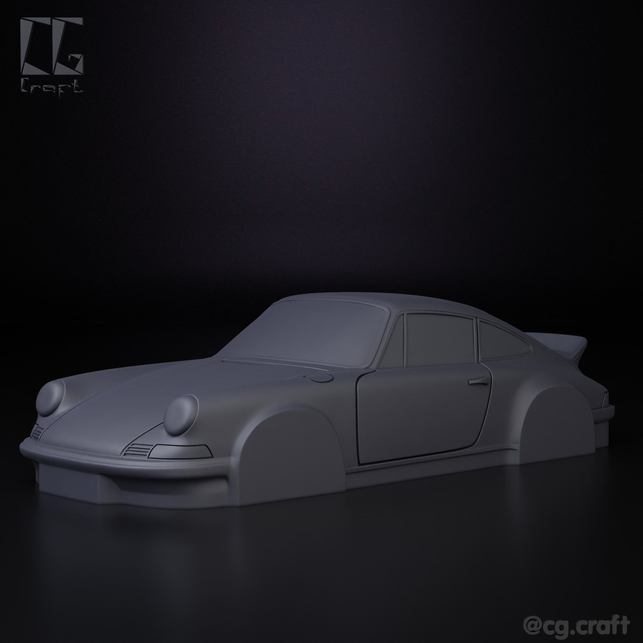 Porsche 911 Carrera Simplified decorative model 3D print model_1