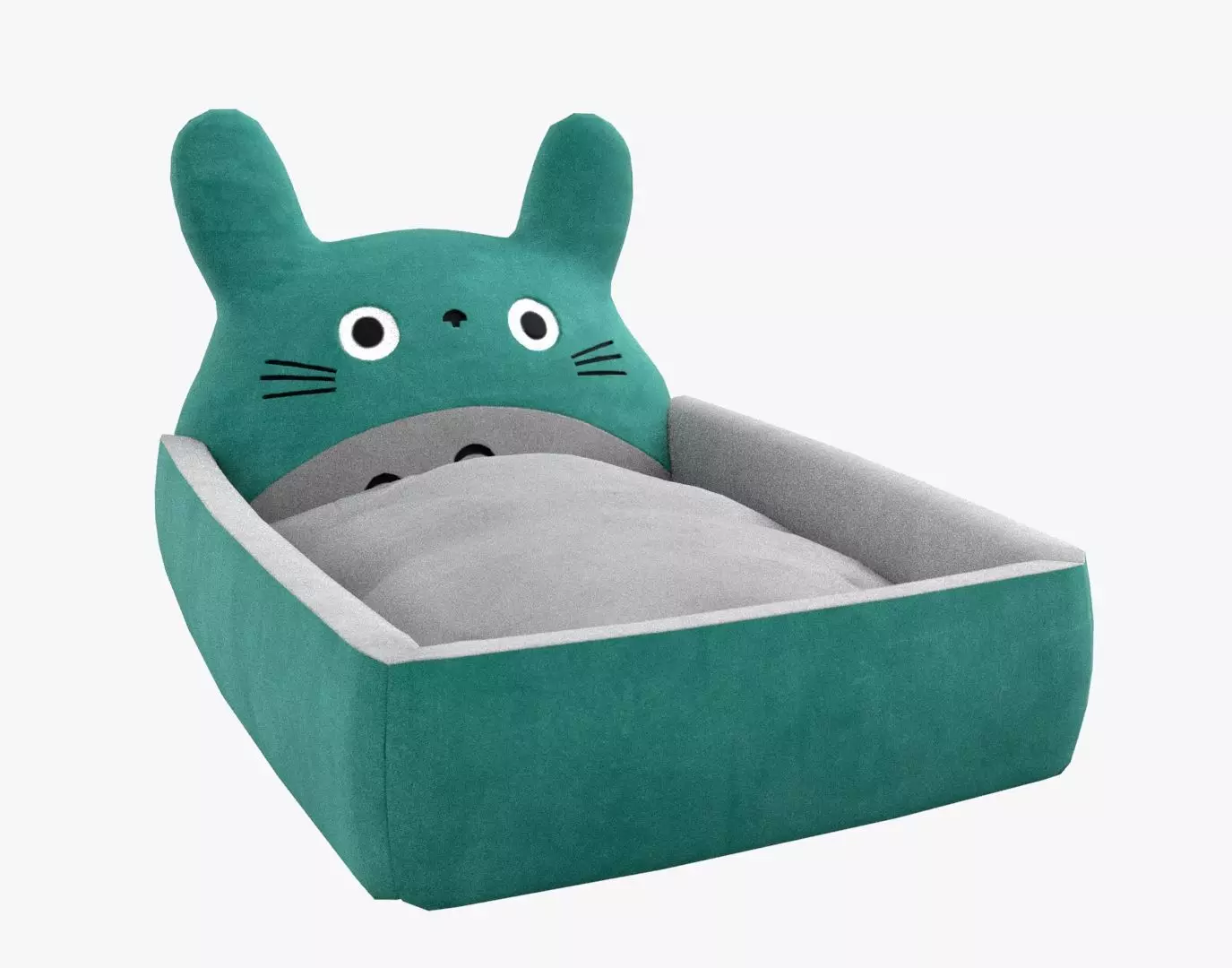 Ghibli Style Kid Bed Child Bed Baby Bed Turquoise 3D model