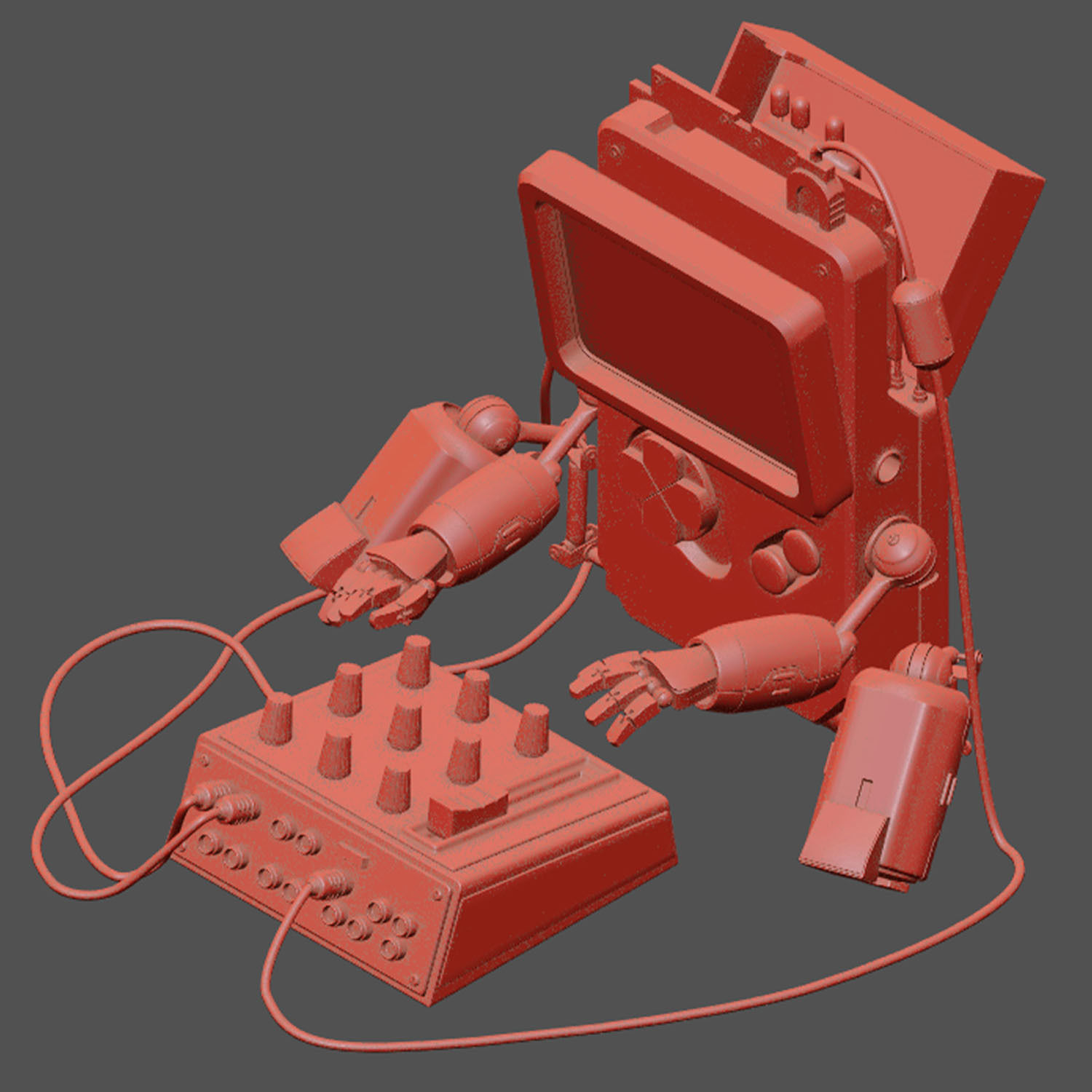 Brick Game Robot 3D model_9