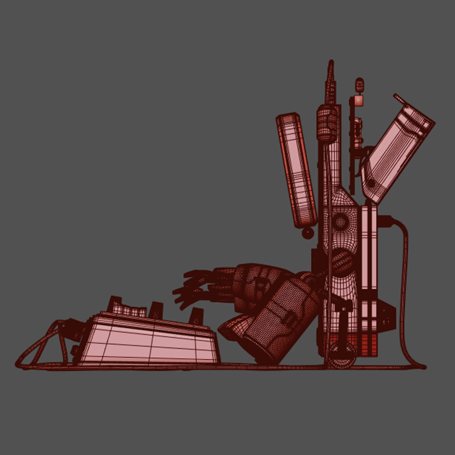 Brick Game Robot 3D model_8