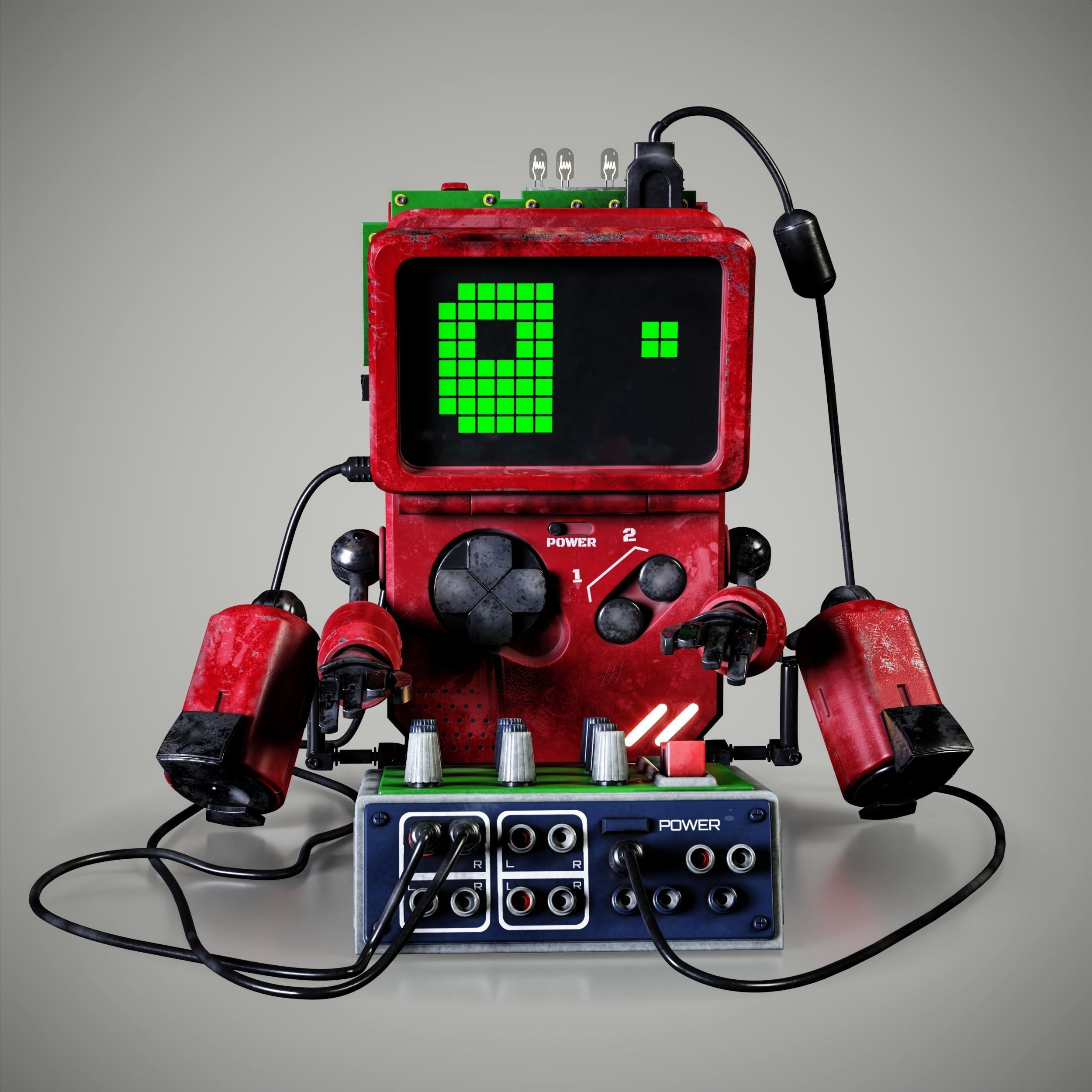 Brick Game Robot 3D model_2