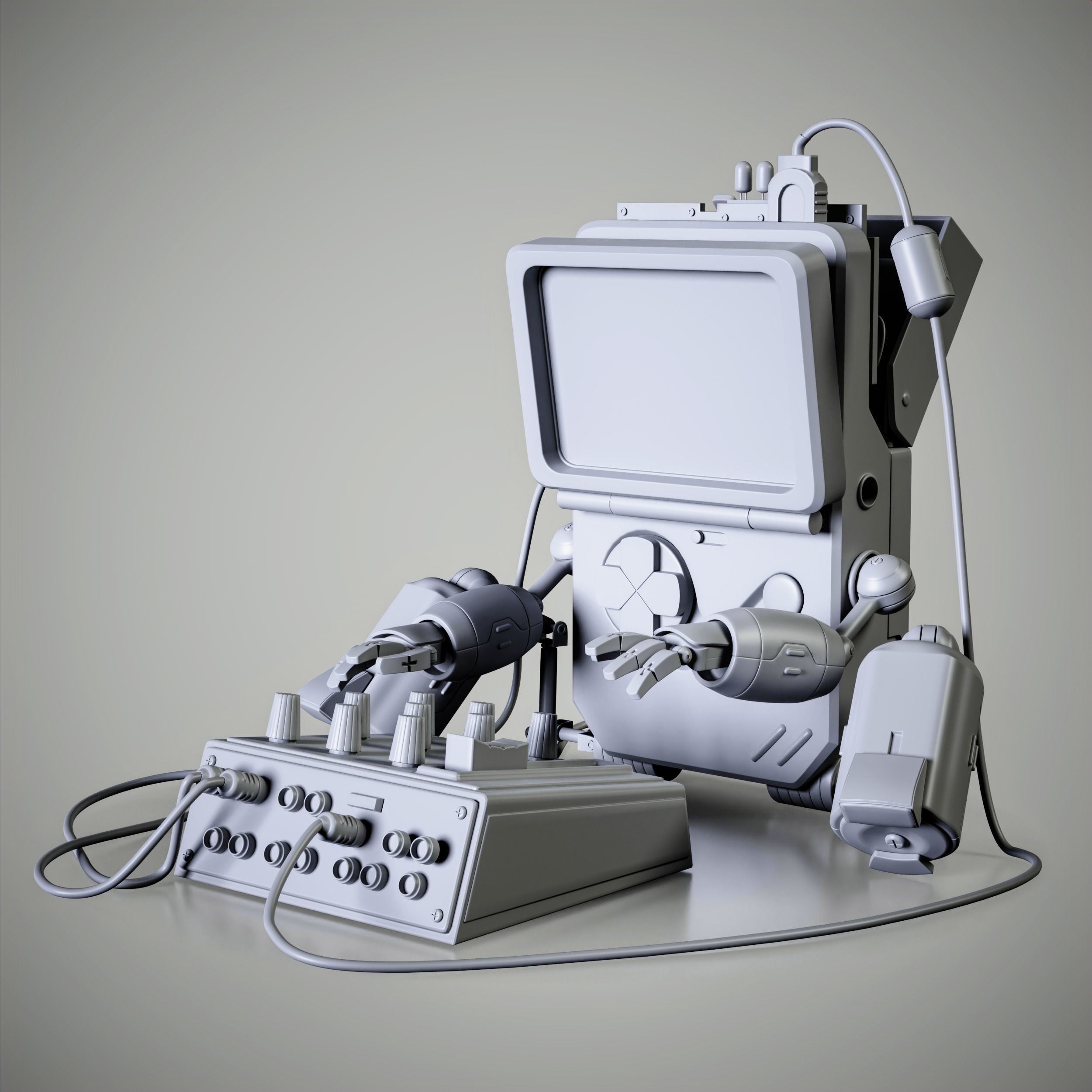 Brick Game Robot 3D model_3