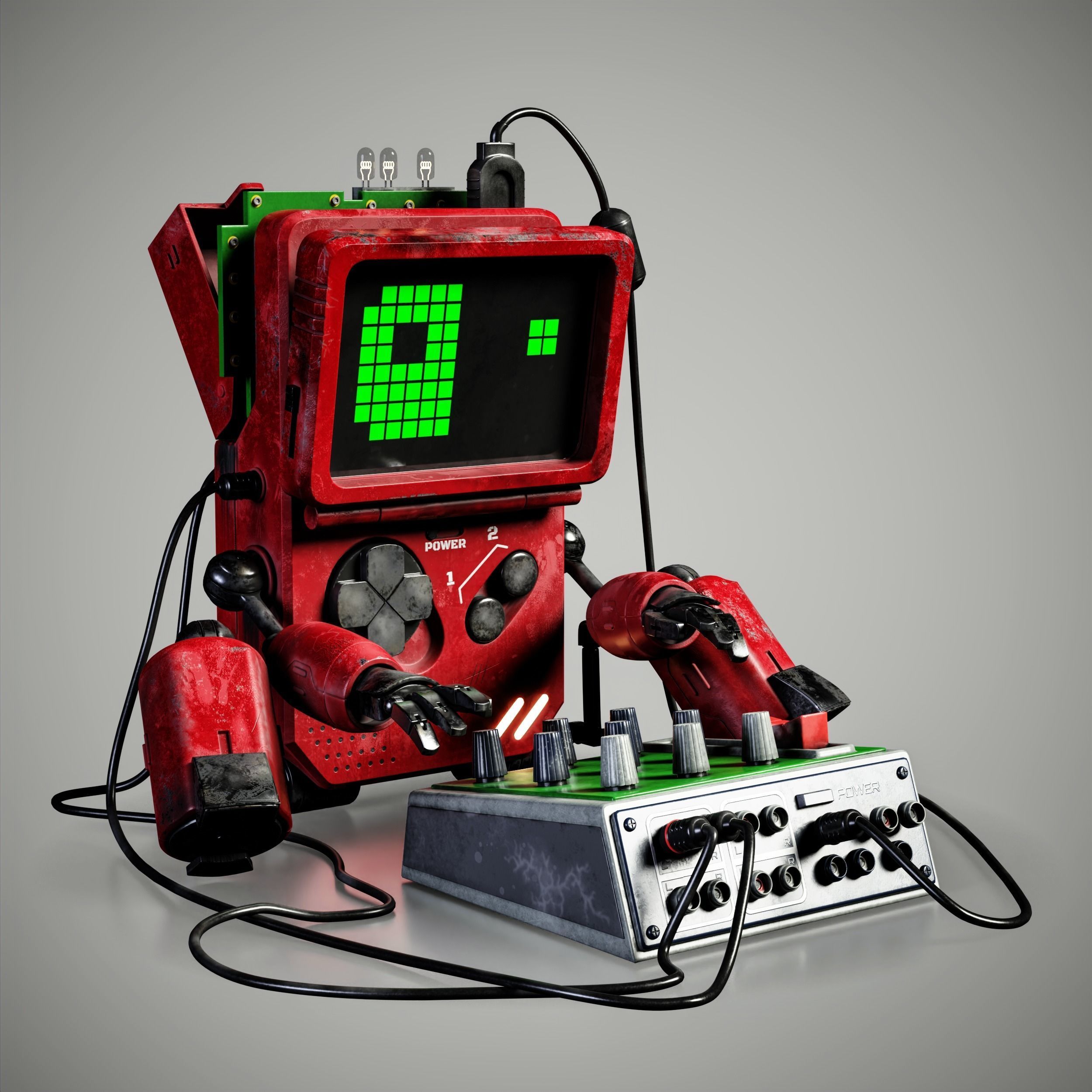 Brick Game Robot 3D model_12