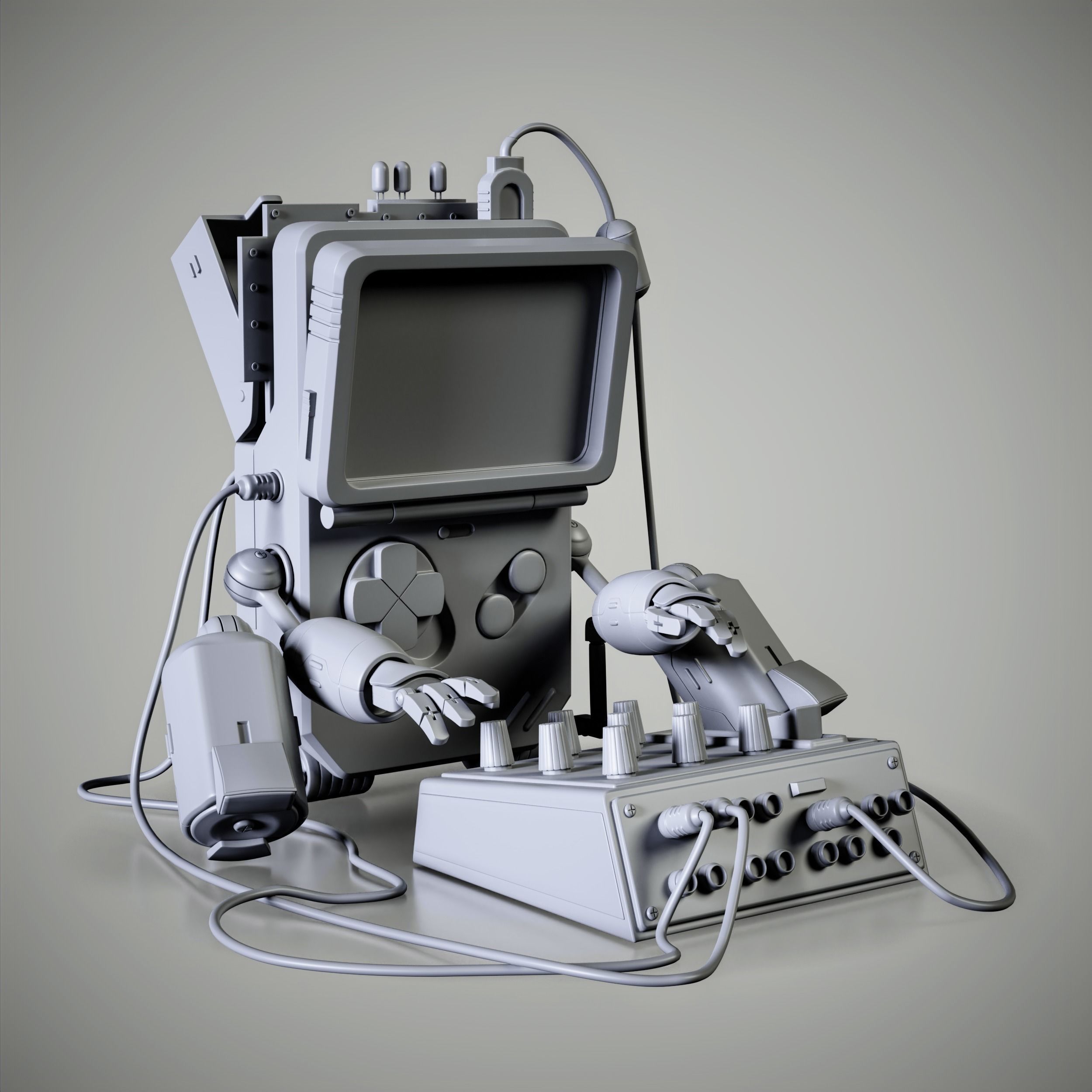 Brick Game Robot 3D model_5