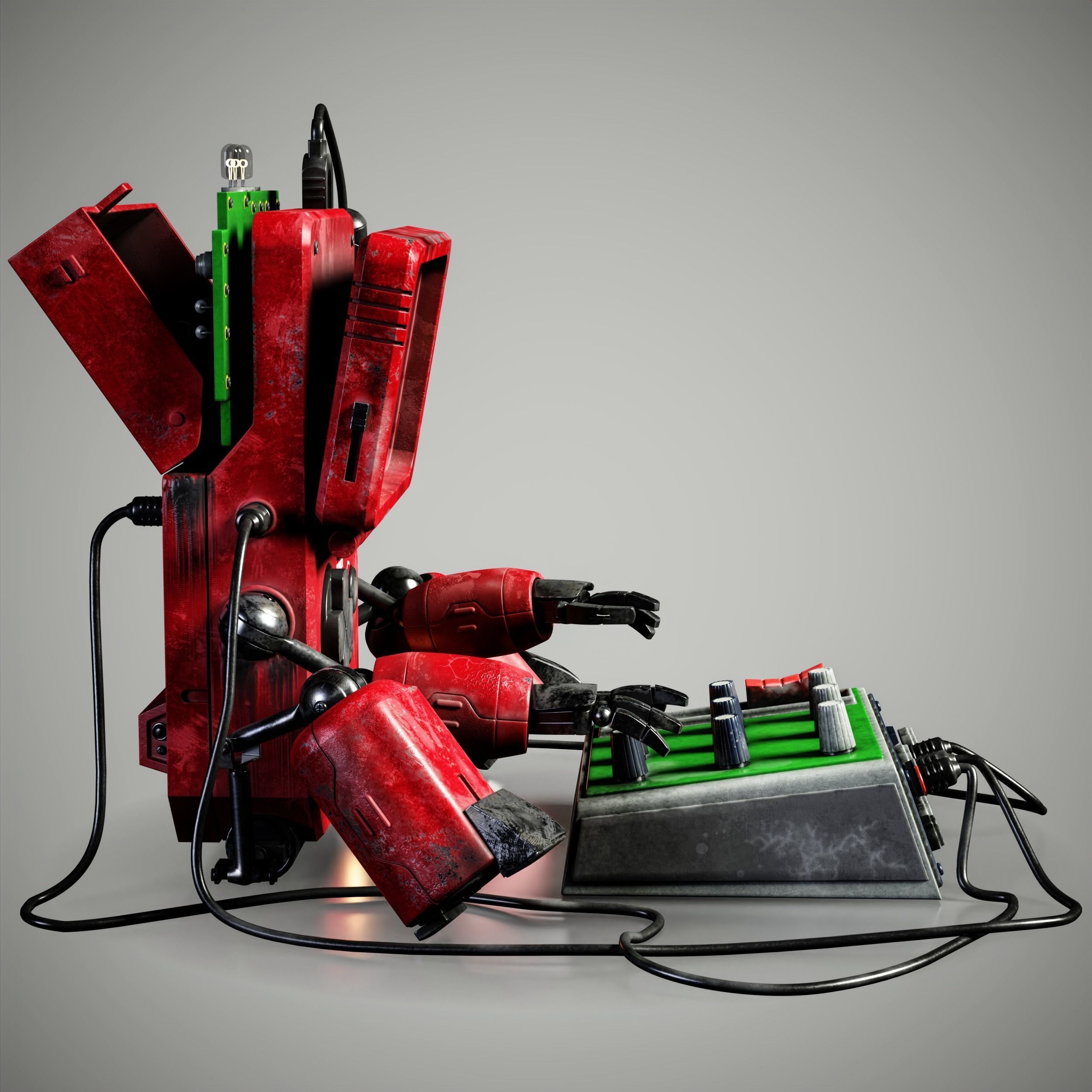 Brick Game Robot 3D model_4