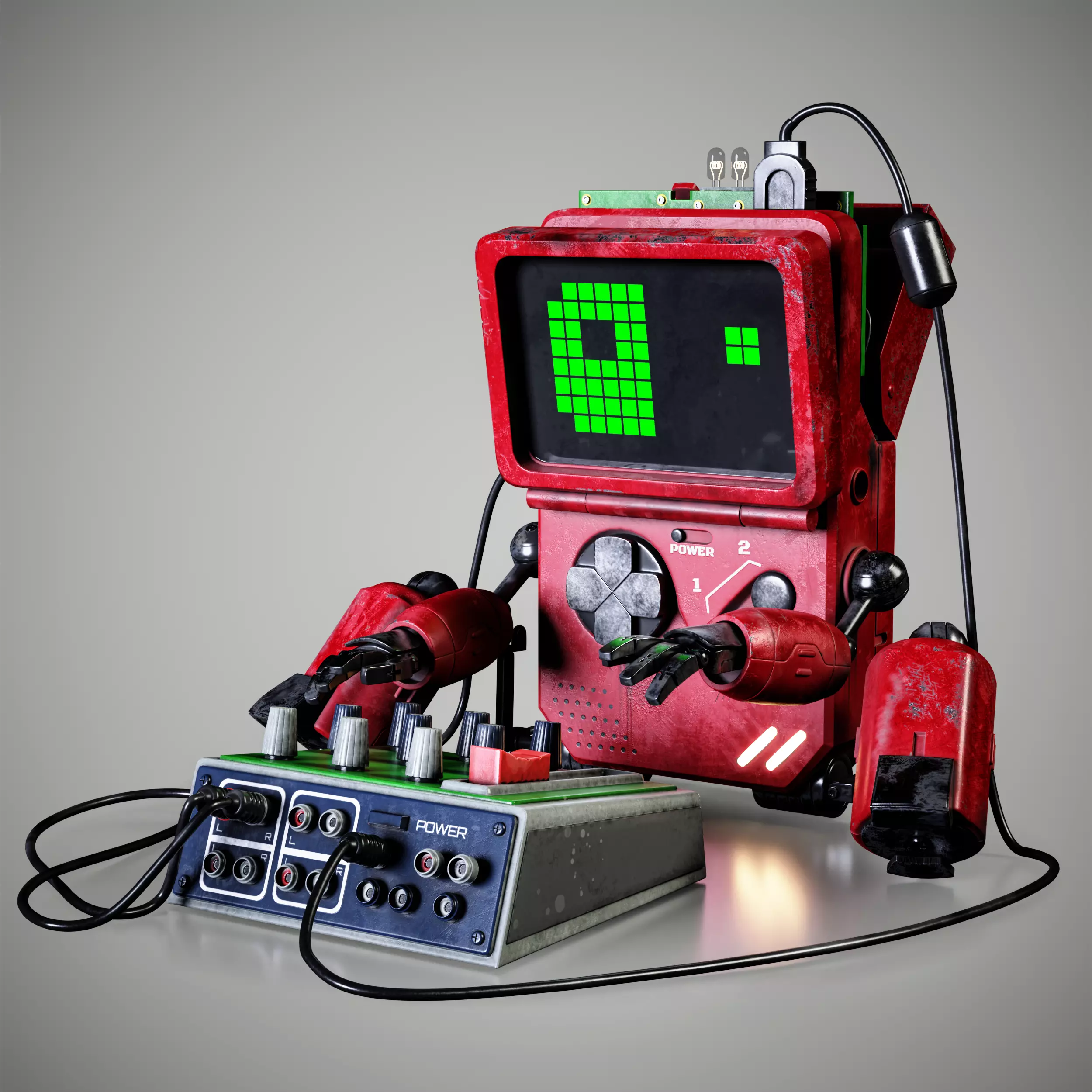 Brick Game Robot 3D model_0