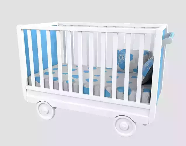 Baby Bed Baby Cot Crib Baby-blue Baby-Blue