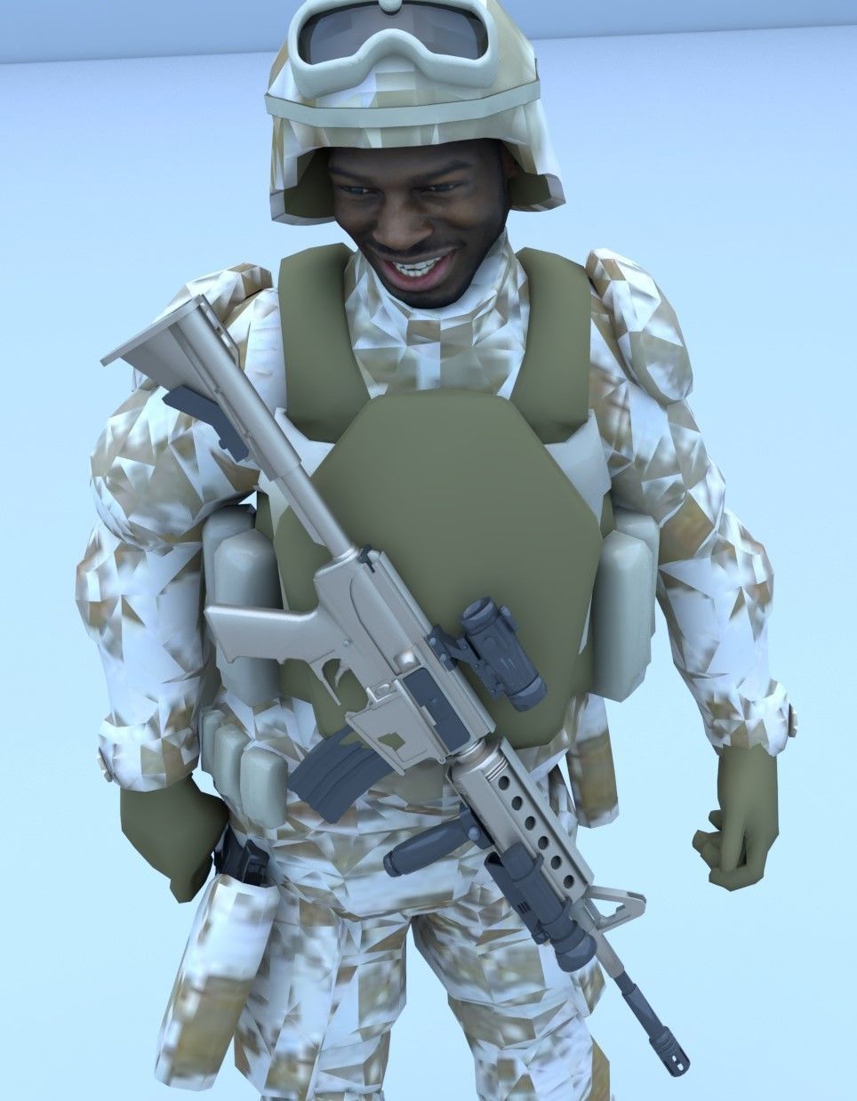 soldier Low-poly 3D model_3