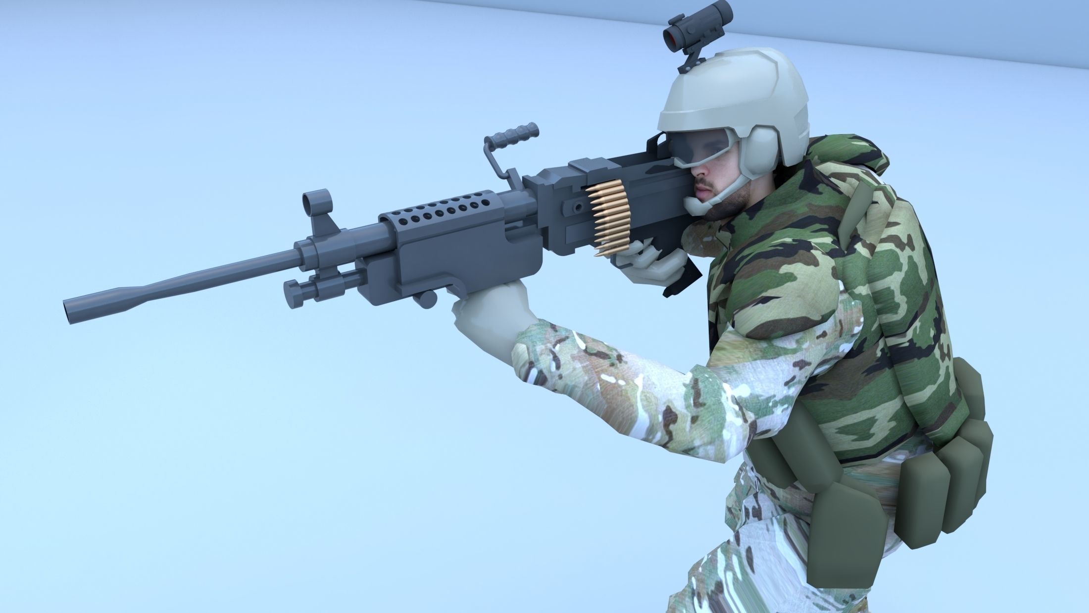 soldier Low-poly 3D model_2
