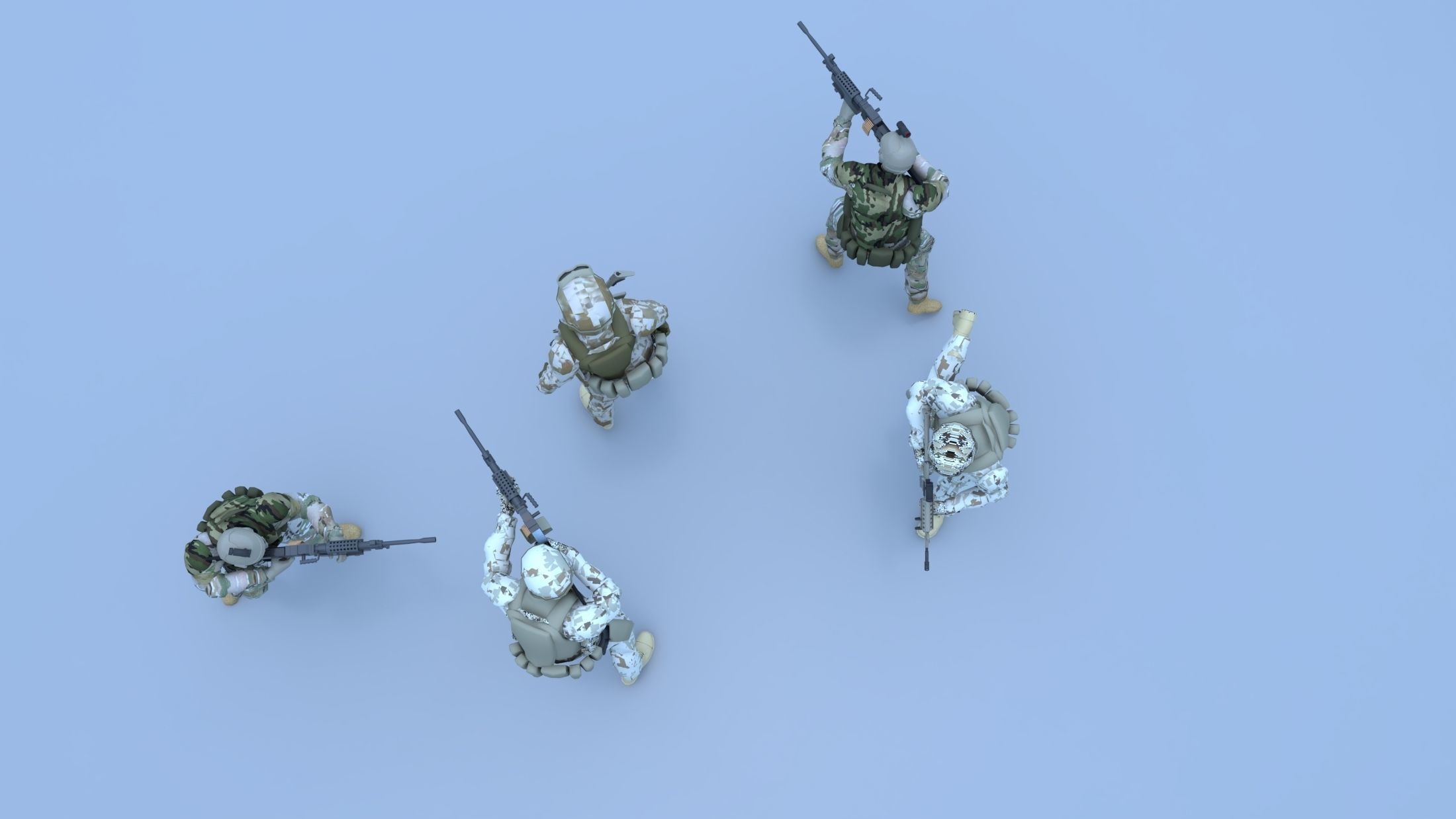 soldier Low-poly 3D model_4