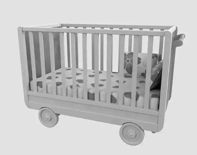 Baby Bed Baby Cot Crib Gray