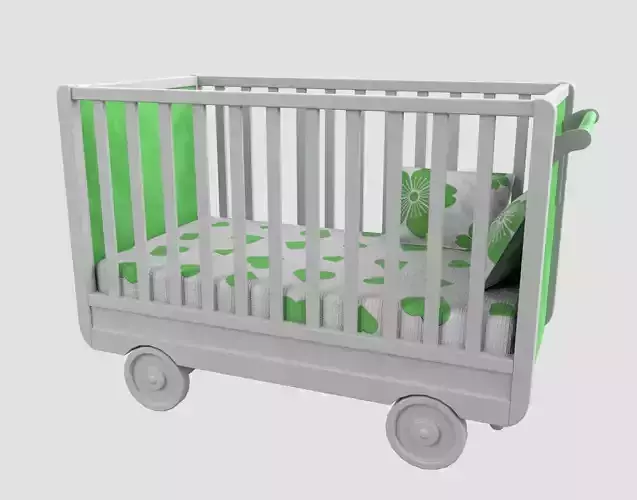 Baby Bed Baby Cot Crib Green