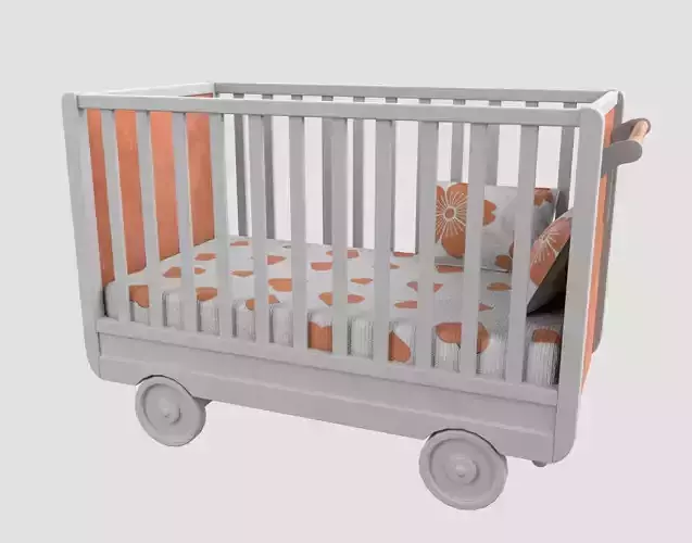 Baby Bed Baby Cot Crib Orange
