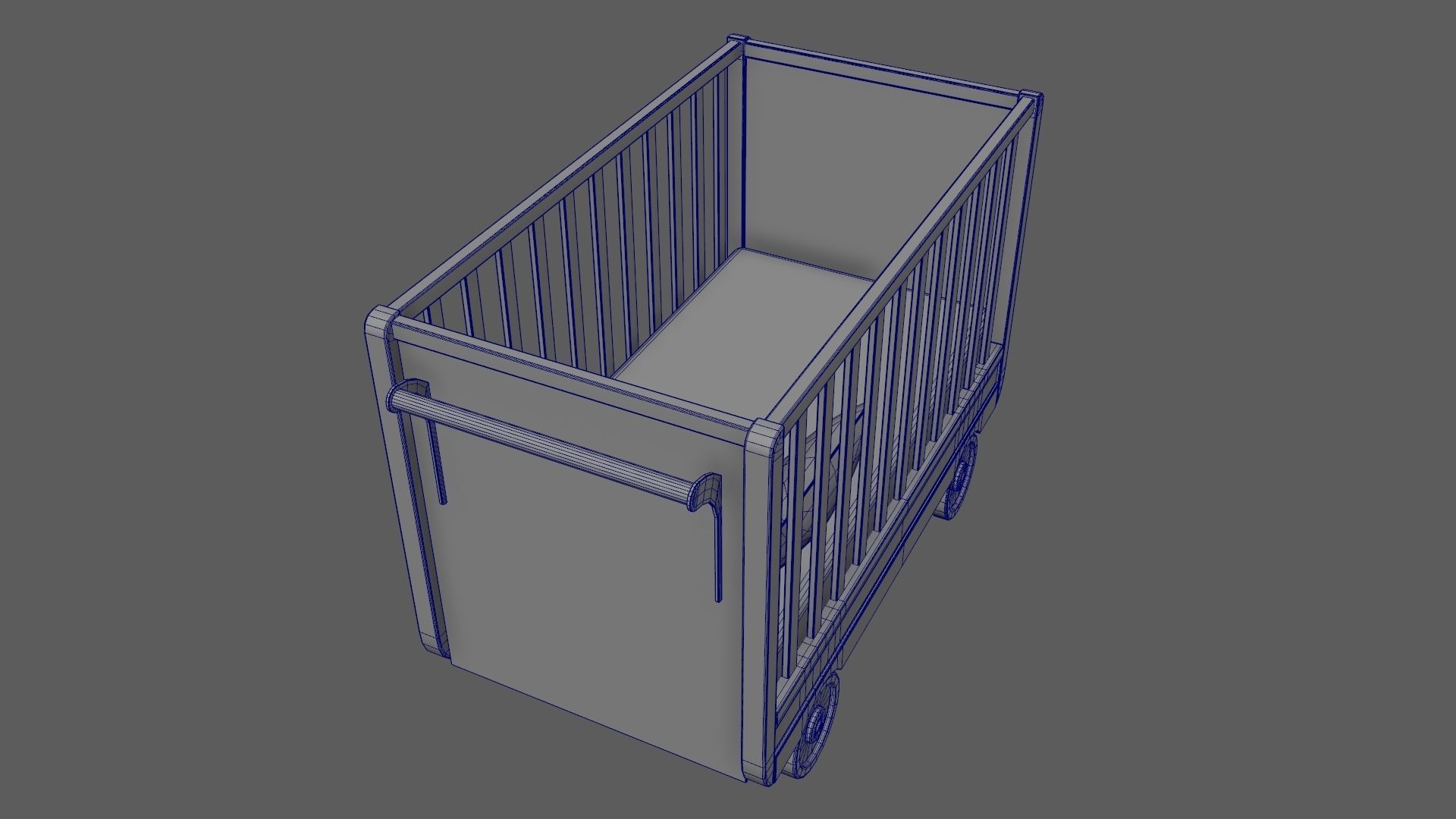 Baby Bed Baby Cot Crib Pink 3D model_10