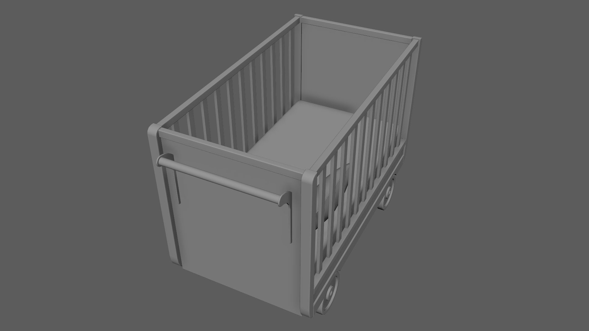 Baby Bed Baby Cot Crib Pink 3D model_6