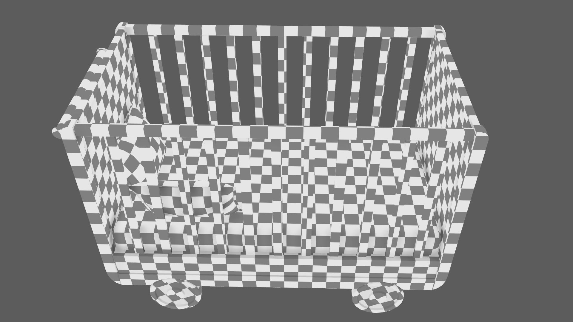 Baby Bed Baby Cot Crib Pink 3D model_19