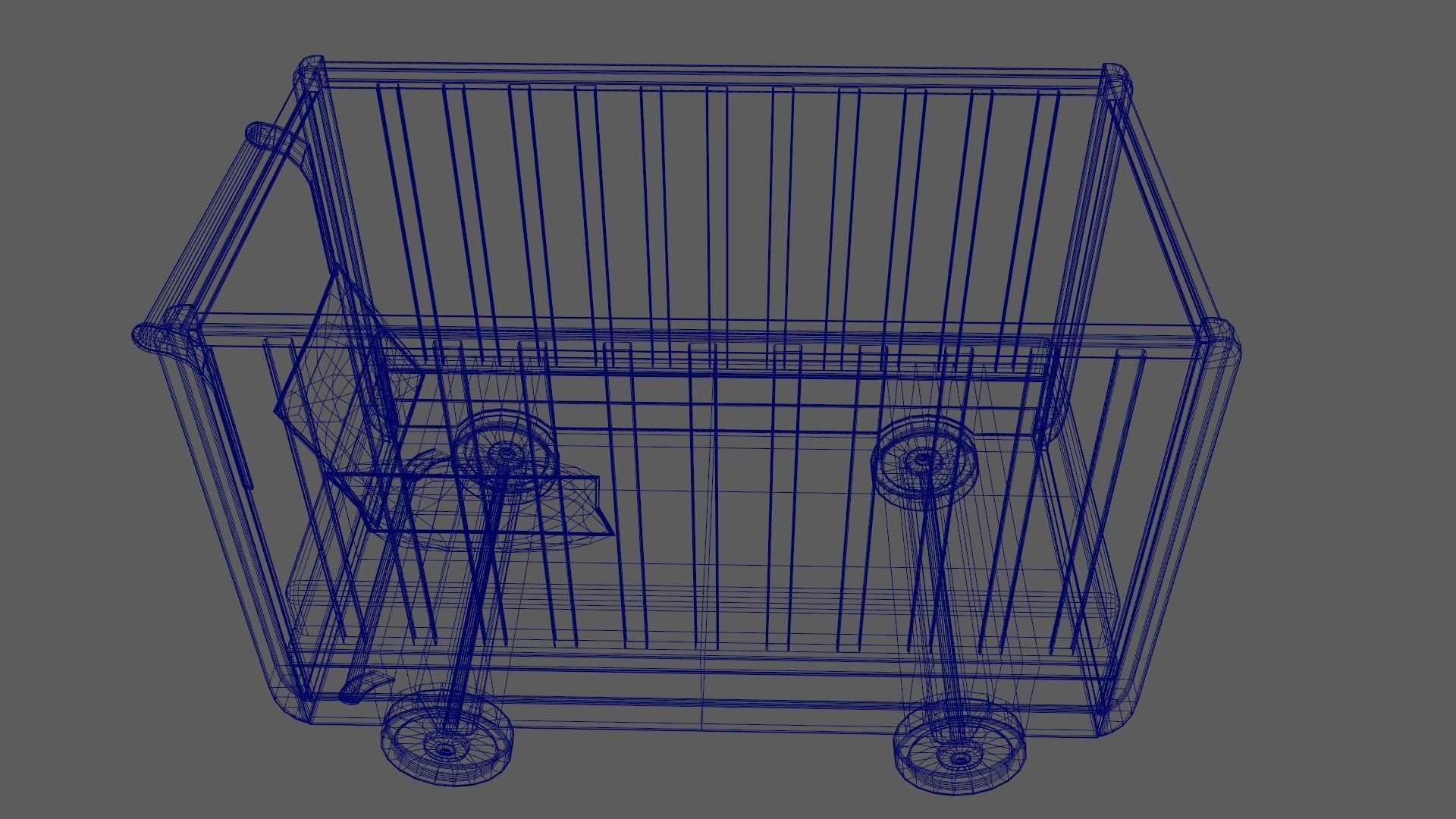 Baby Bed Baby Cot Crib Purple 3D model_15
