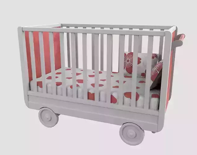 Baby Bed Baby Cot Crib Red