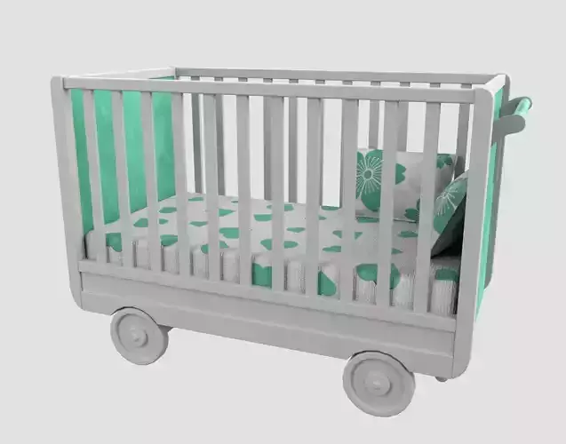 Baby Bed Baby Cot Crib Turquoise