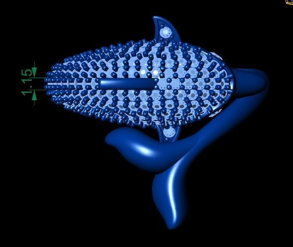 dolphin ring 3D print model_15