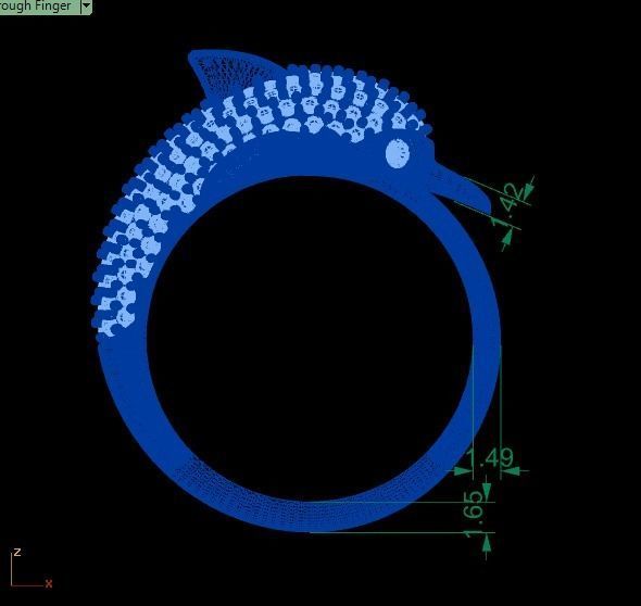dolphin ring 3D print model_12
