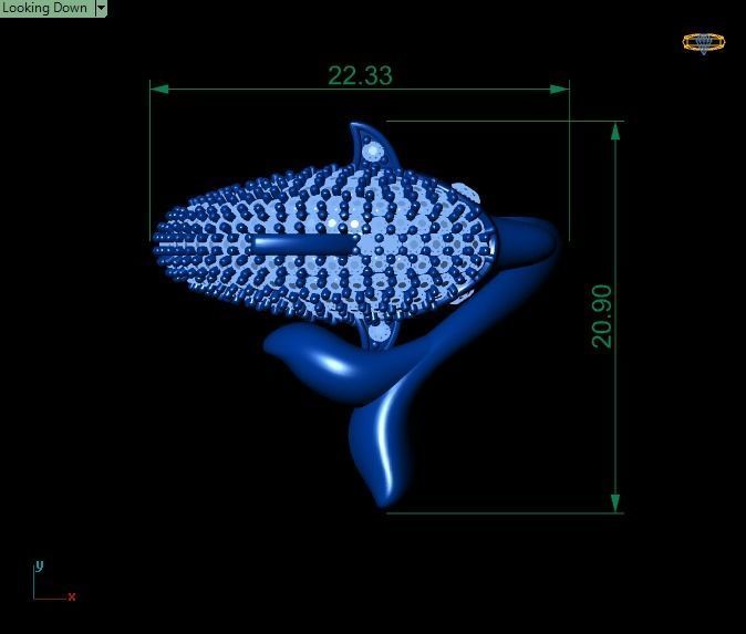 dolphin ring 3D print model_14