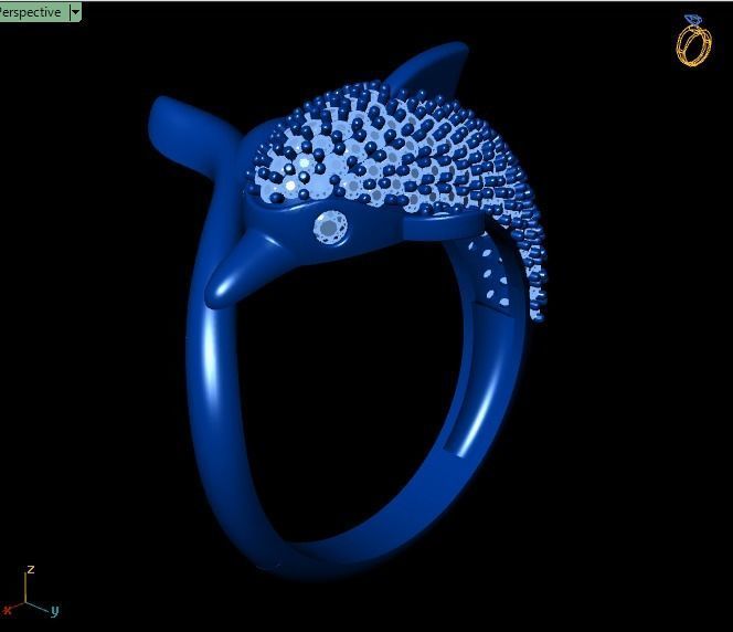 dolphin ring 3D print model_20