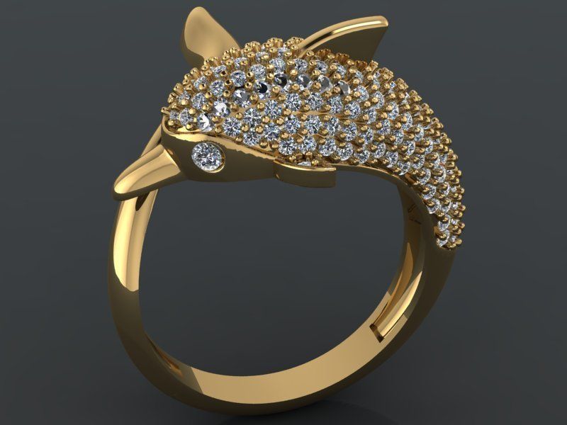 dolphin ring 3D print model_6